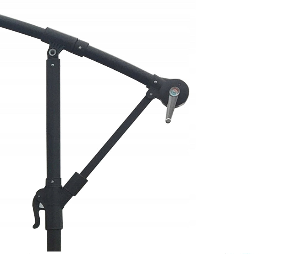 Garden Umbrella with Crank Boom FOLDING LED Solar Lights Color gray