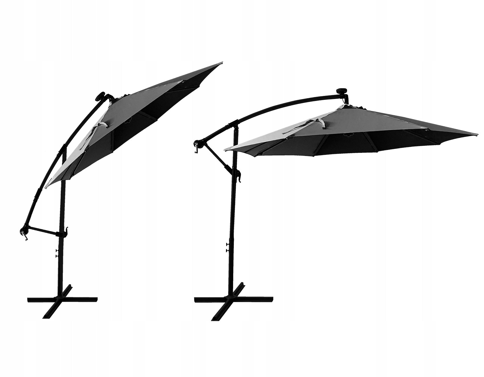 Garden Umbrella with Crank Boom FOLDING LED Solar Lights Manufacturer Kontrast