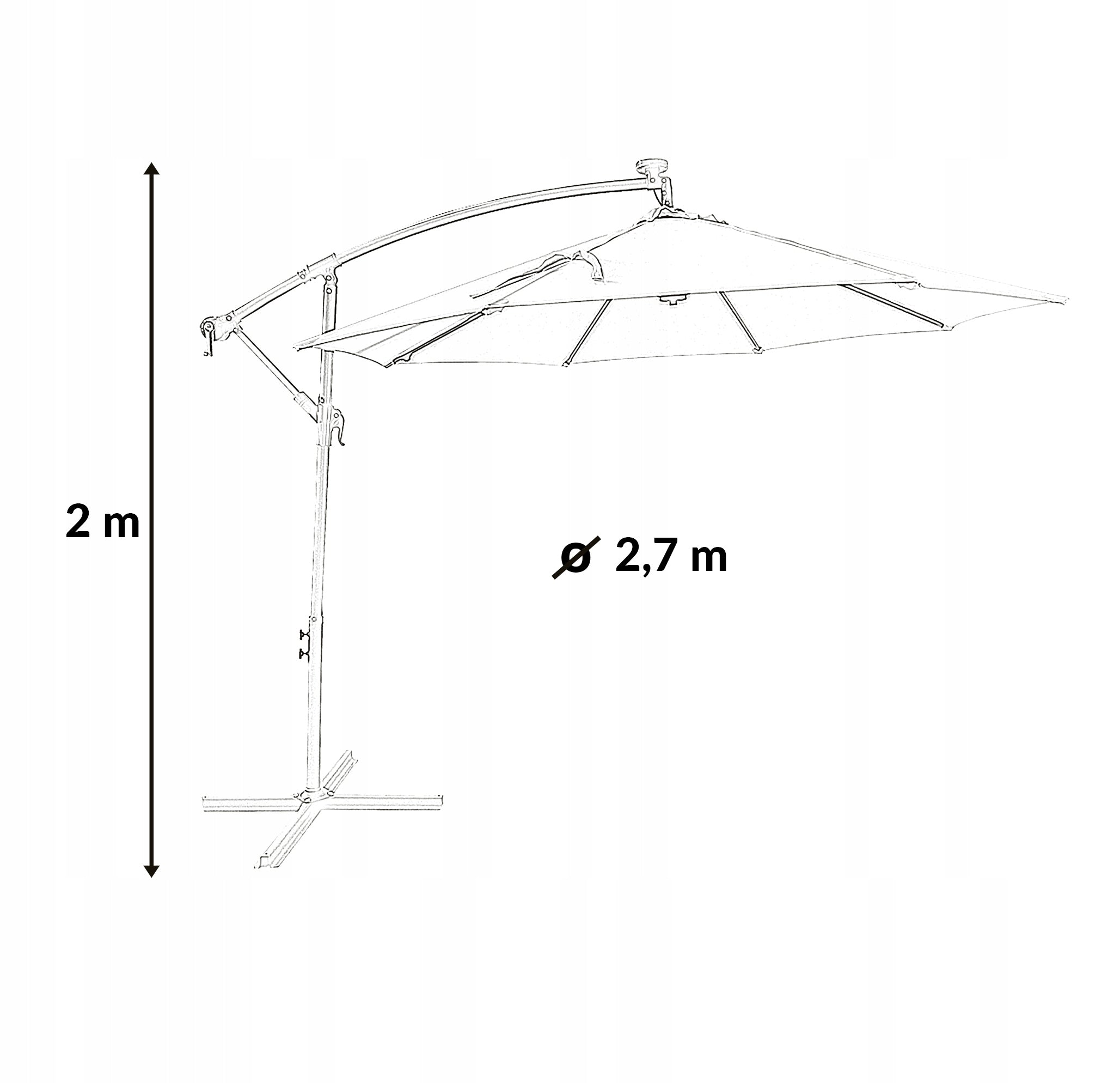Garden Umbrella with Crank Boom FOLDING LED Solar Lights Manufacturer code inna66u6u