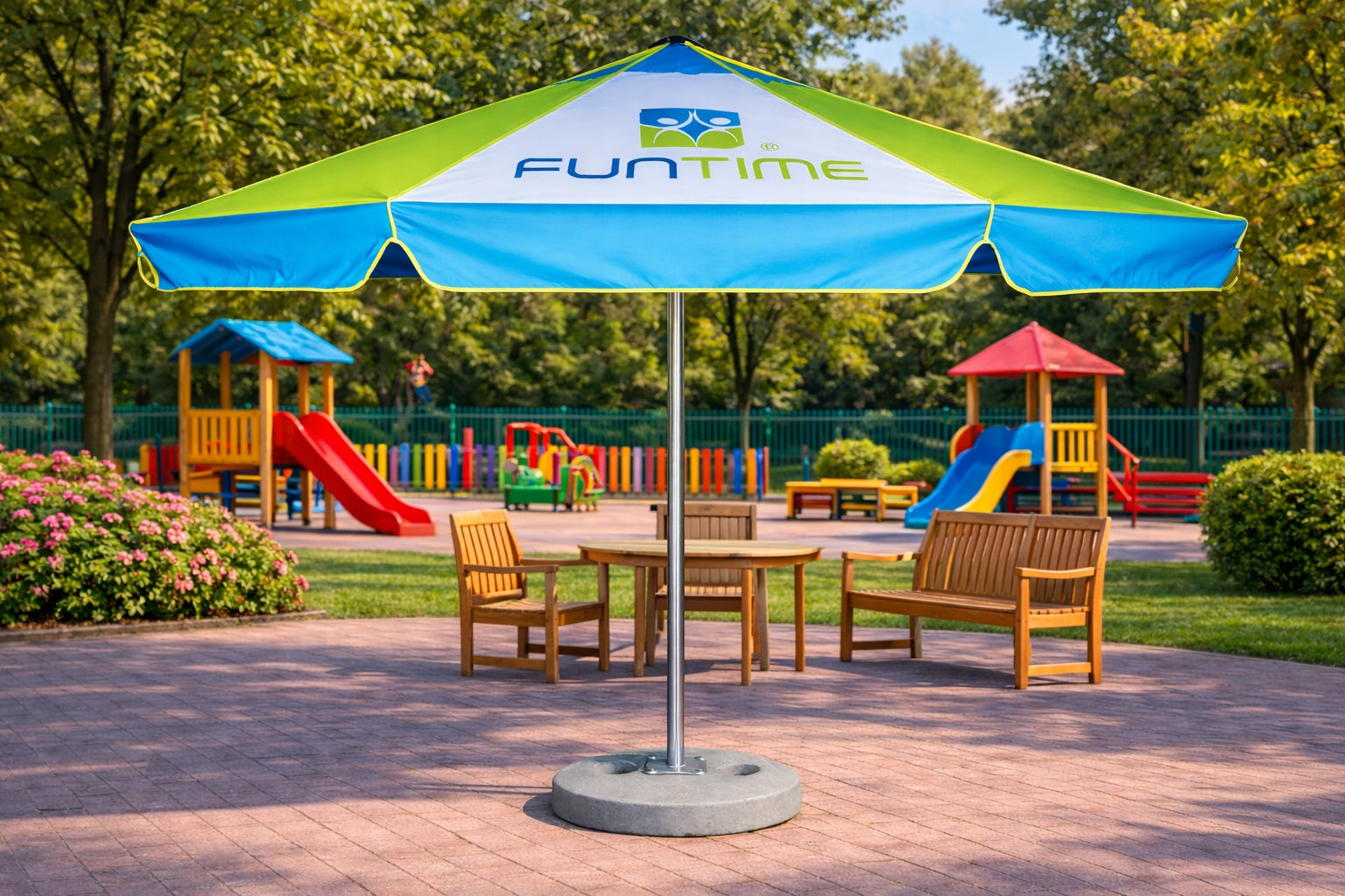 Garden Umbrella with Print Gastronomic Advertising Restaurant LOGO Diameter/width 350 cm