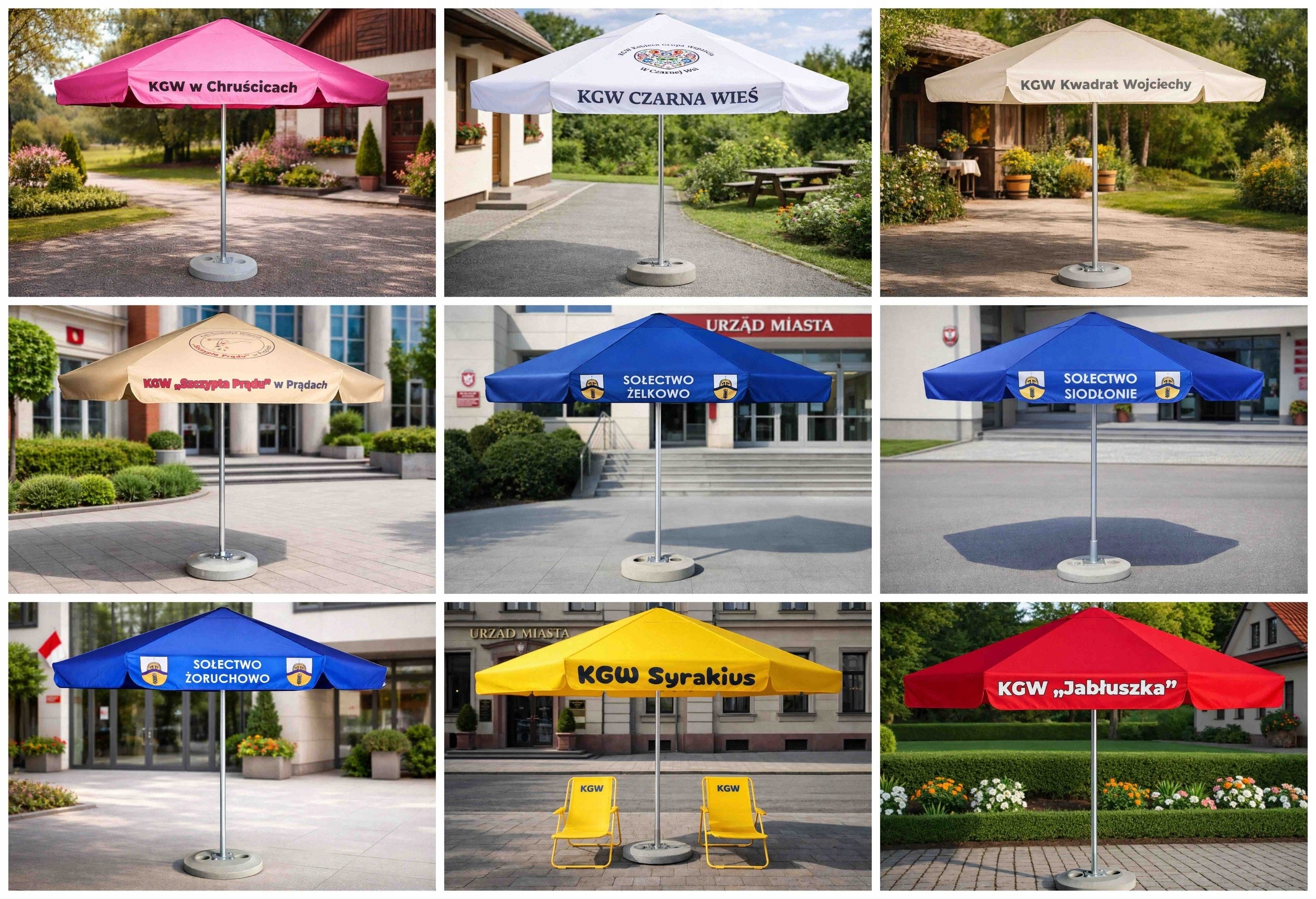 Garden Umbrella with Print Gastronomic Advertising Restaurant LOGO Product height 250 cm