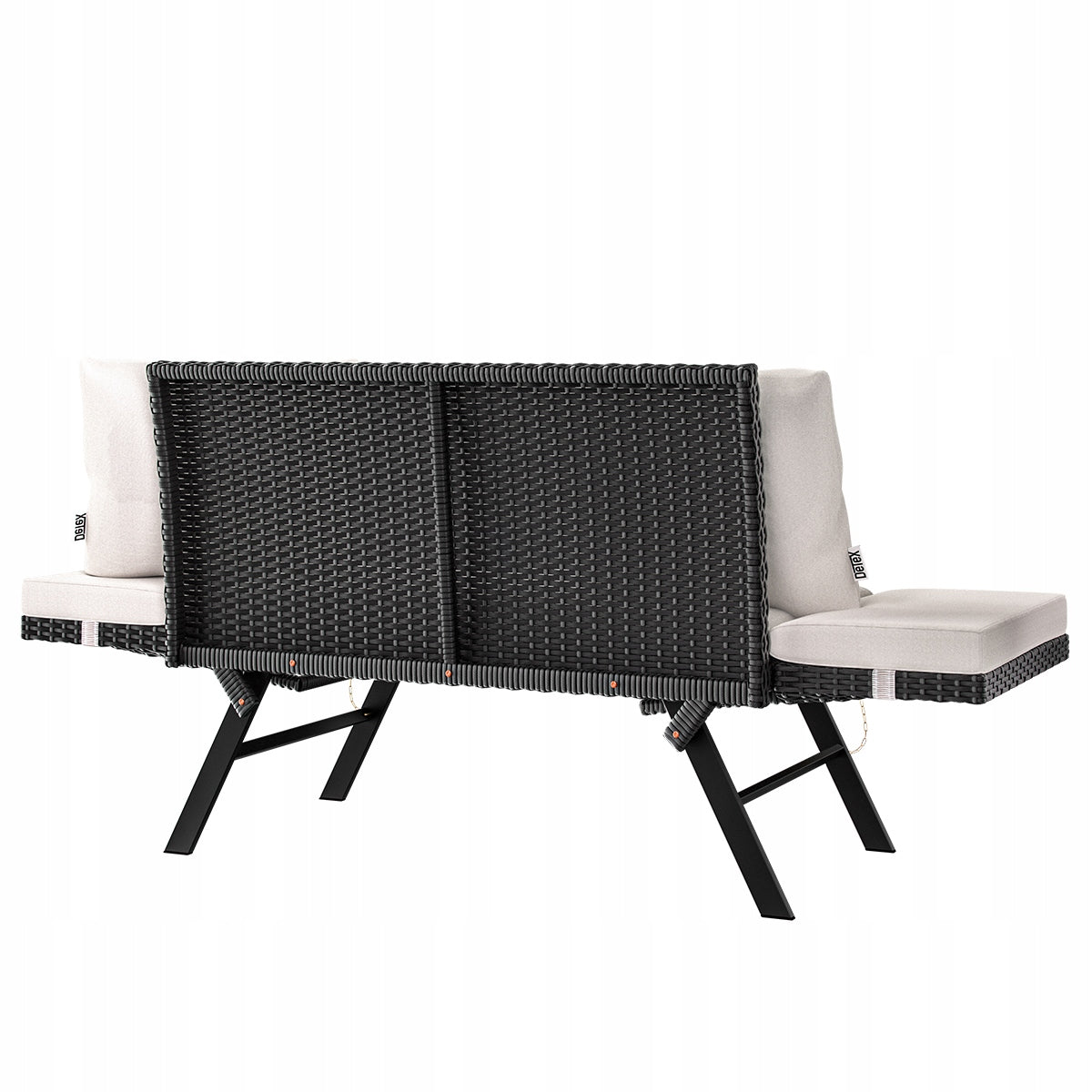 Garden bench couch lounger function unfolding rattan cushion Frame material steel