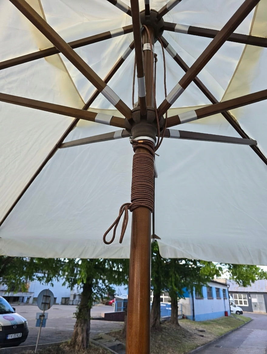 Garden catering umbrella 3,5x3,5 m HoReCa wooden terrace Genoa Product height 305 cm