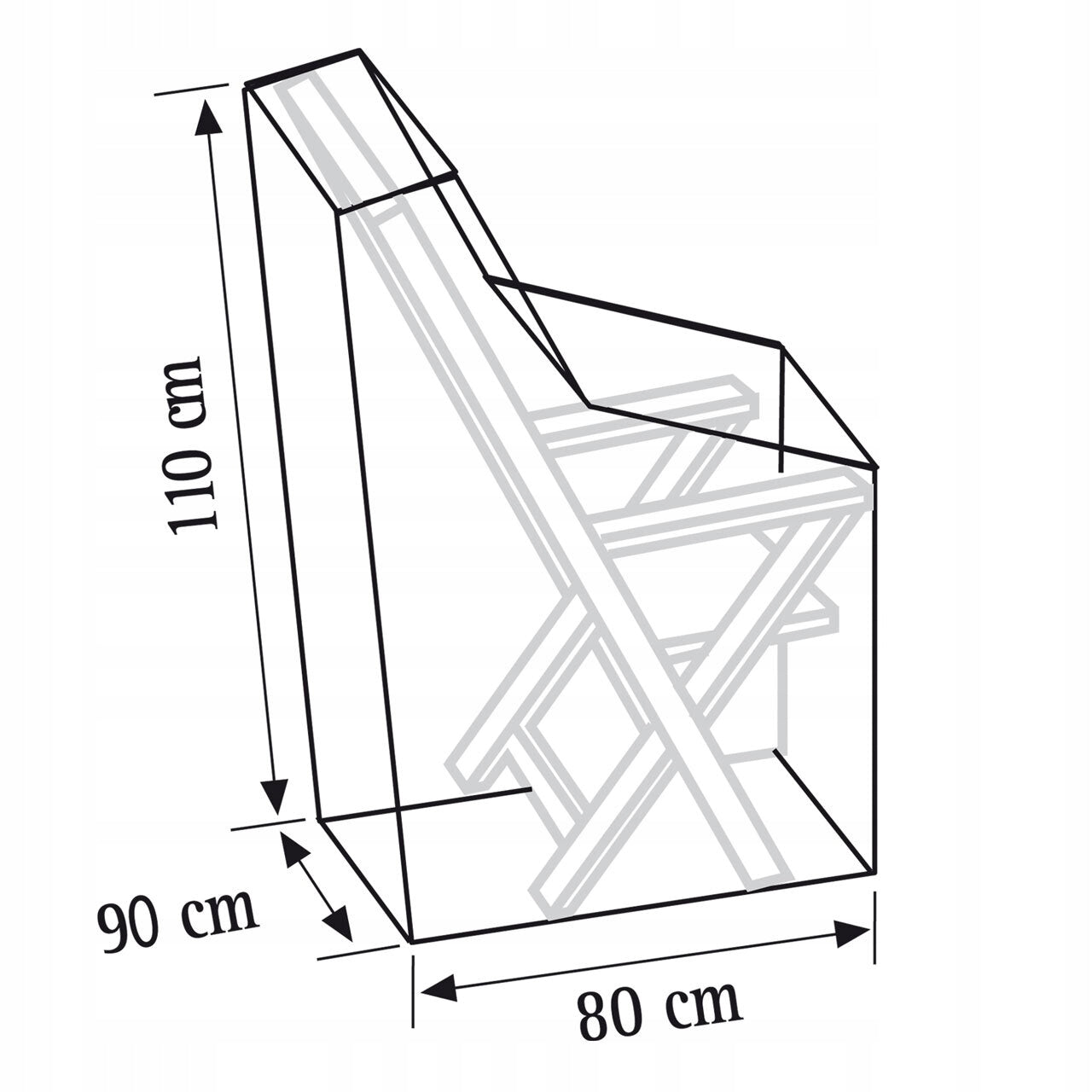Garden chair cover with PE 110 x 90 x 80 cm green Packaging status original