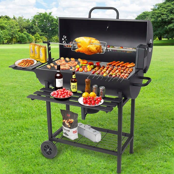 Garden charcoal grill large Spinel 115 cm 2 grates thermometer cover Grill depth 36 cm