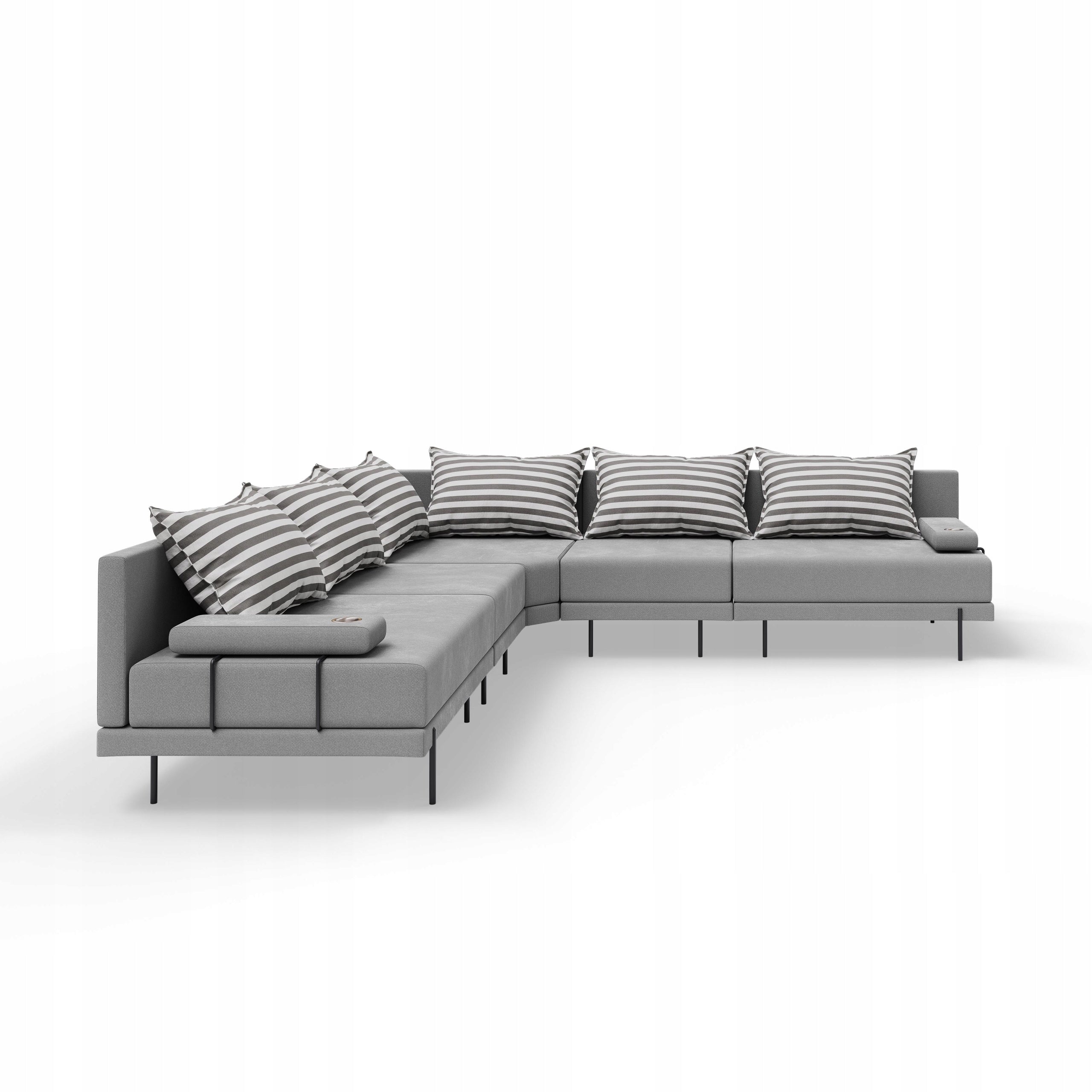 Garden corner sofa Bahama L Grey Striped 298x298 cm Manufacturer code BAHA-L-GST