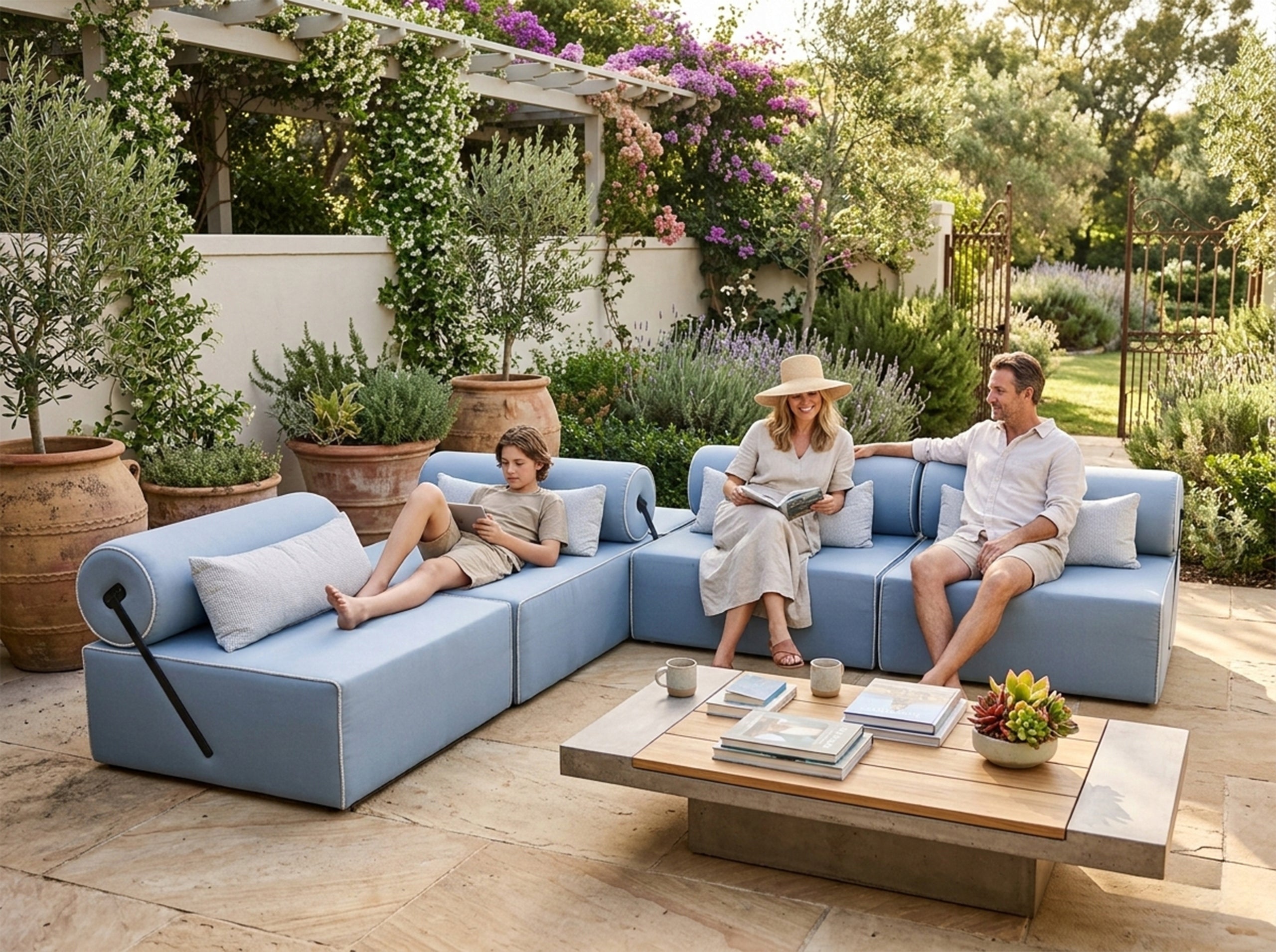 Garden corner sofa Bali L Grey 336 x 326 cm Seating set Number of items in the set 5