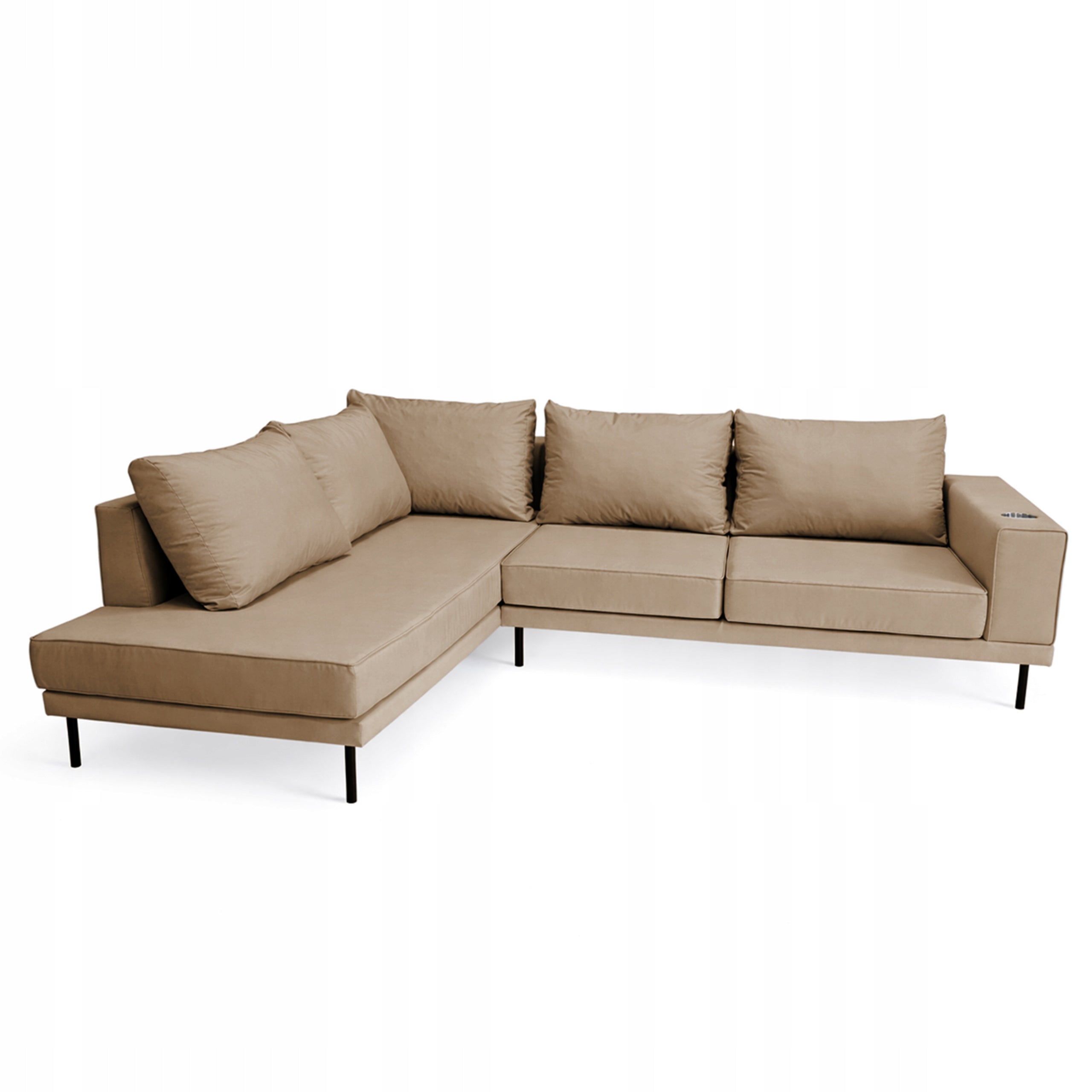 Garden corner sofa VOLARO 268x202 cm Seating set RIGHT - BROWN Main material wood