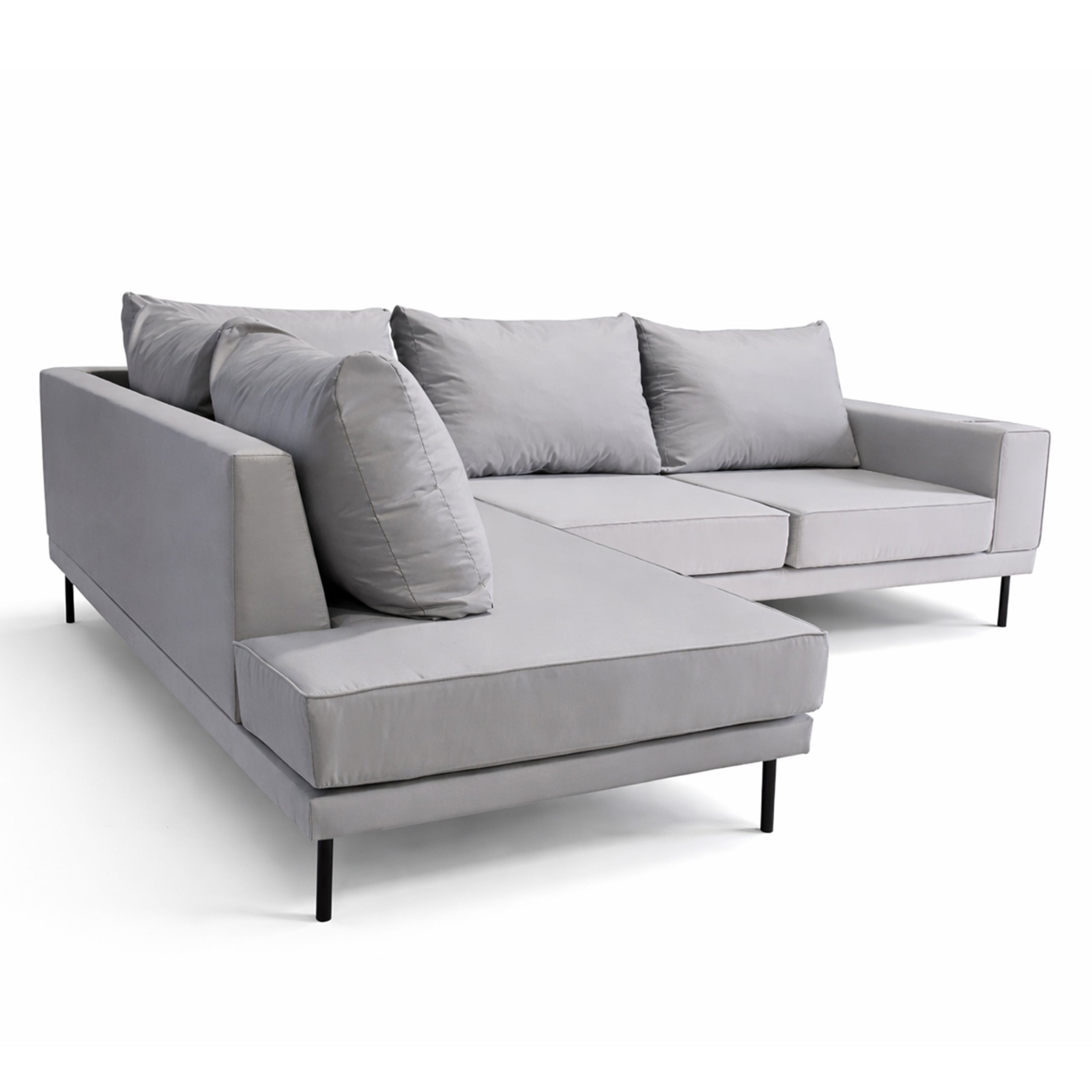 Garden corner sofa VOLARO 268x202 cm Seating set RIGHT - GREY Manufacturer no brand