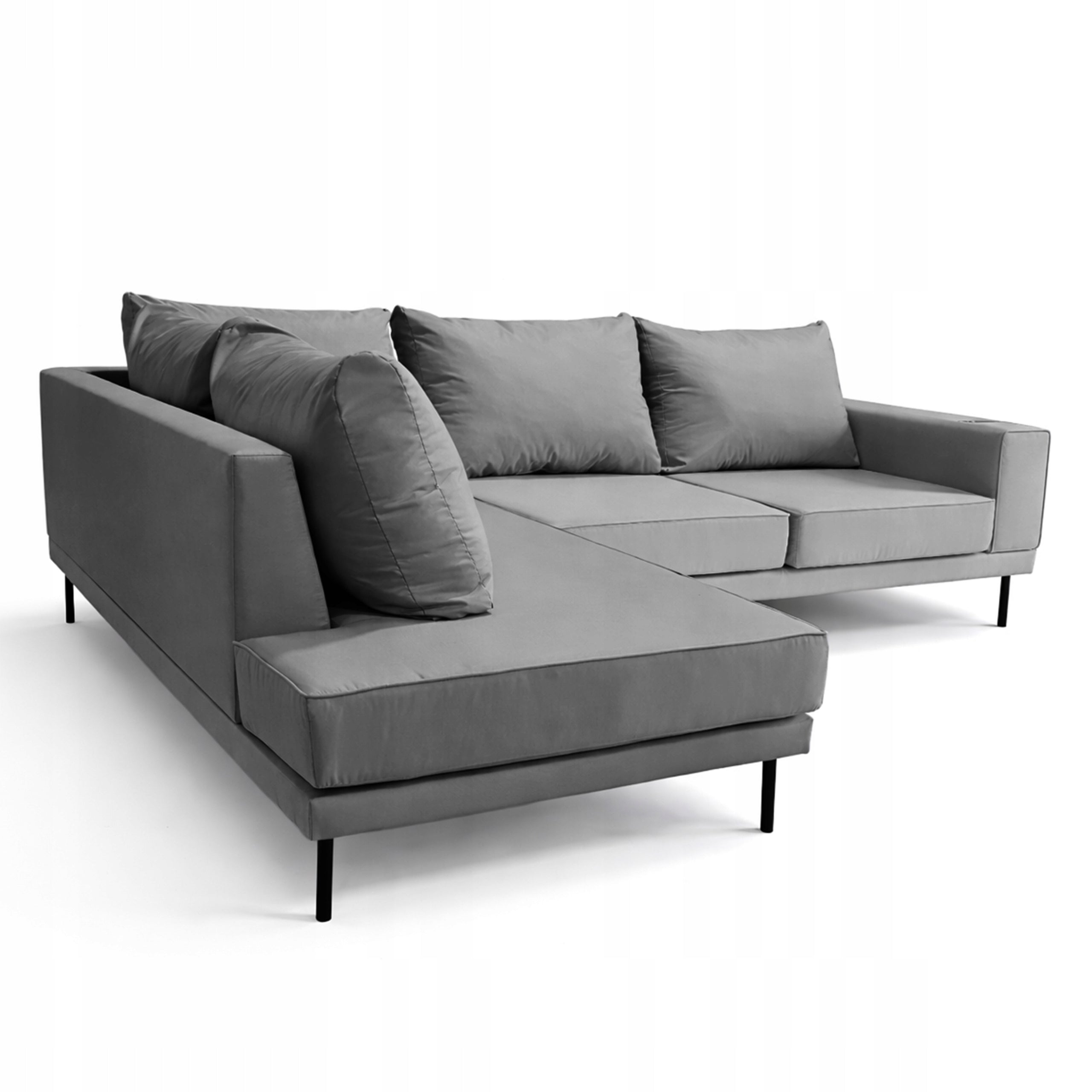 Garden corner sofa VOLARO 268x202cm Seating set RIGHT - DARK GREY Manufacturer no brand