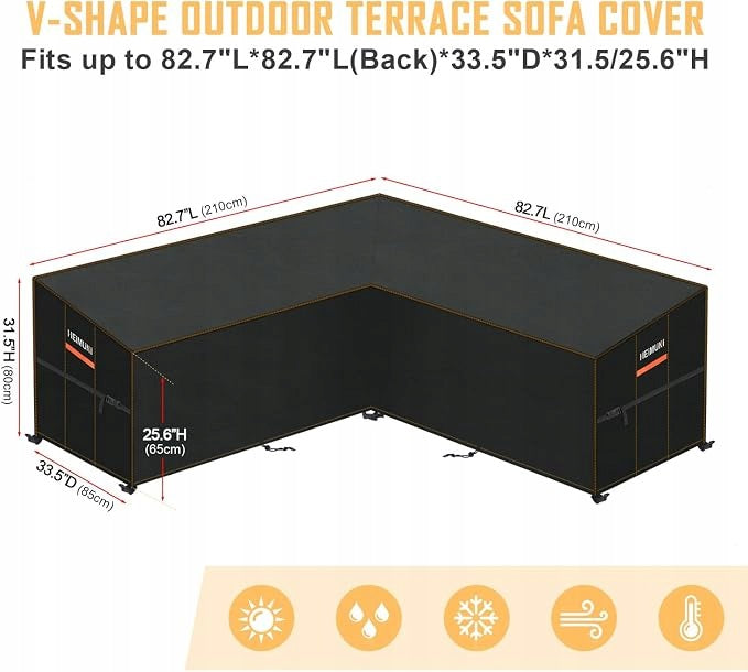 Garden cover for set 210x210x85x80/65cm cm black Manufacturer code POKROWIEC NA MEBLE OGRODOWE NAR STREFAZAKUPÓW