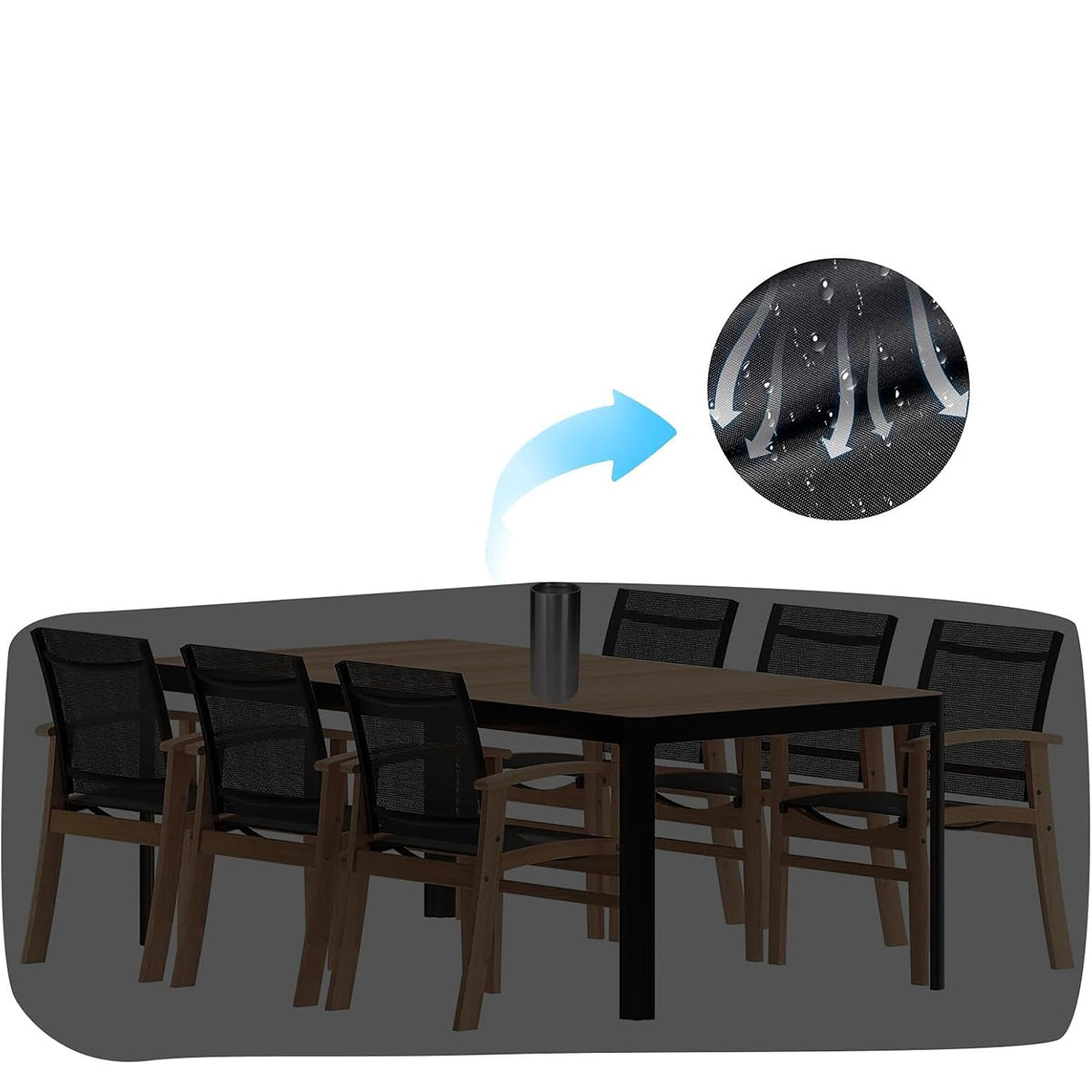 Garden cover for set 213*132*74cm black Kind For Table