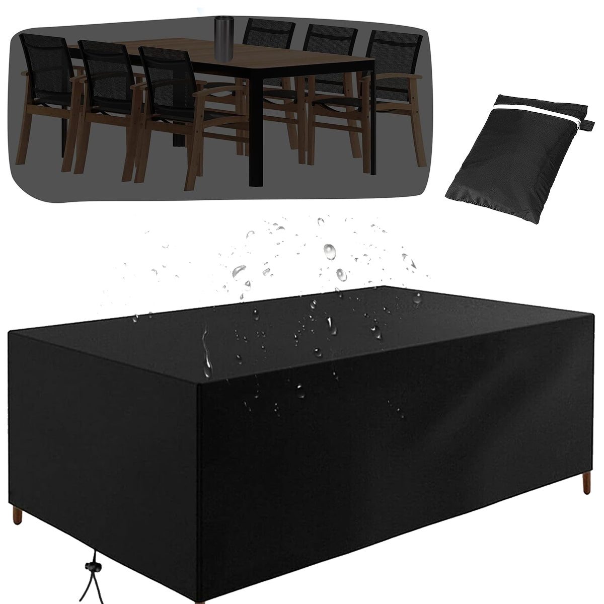 Garden cover for set 213*132*74cm black