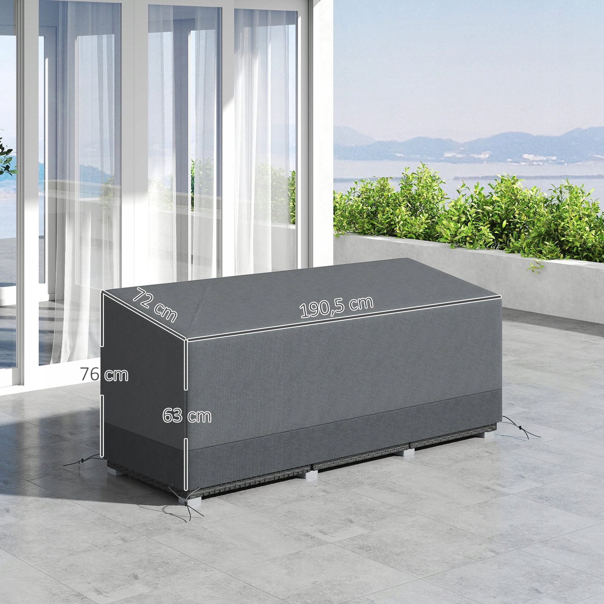 Garden cover for set Outsunny 84B-517V01 grey 190,5x72x76 cm Length 190.5 cm