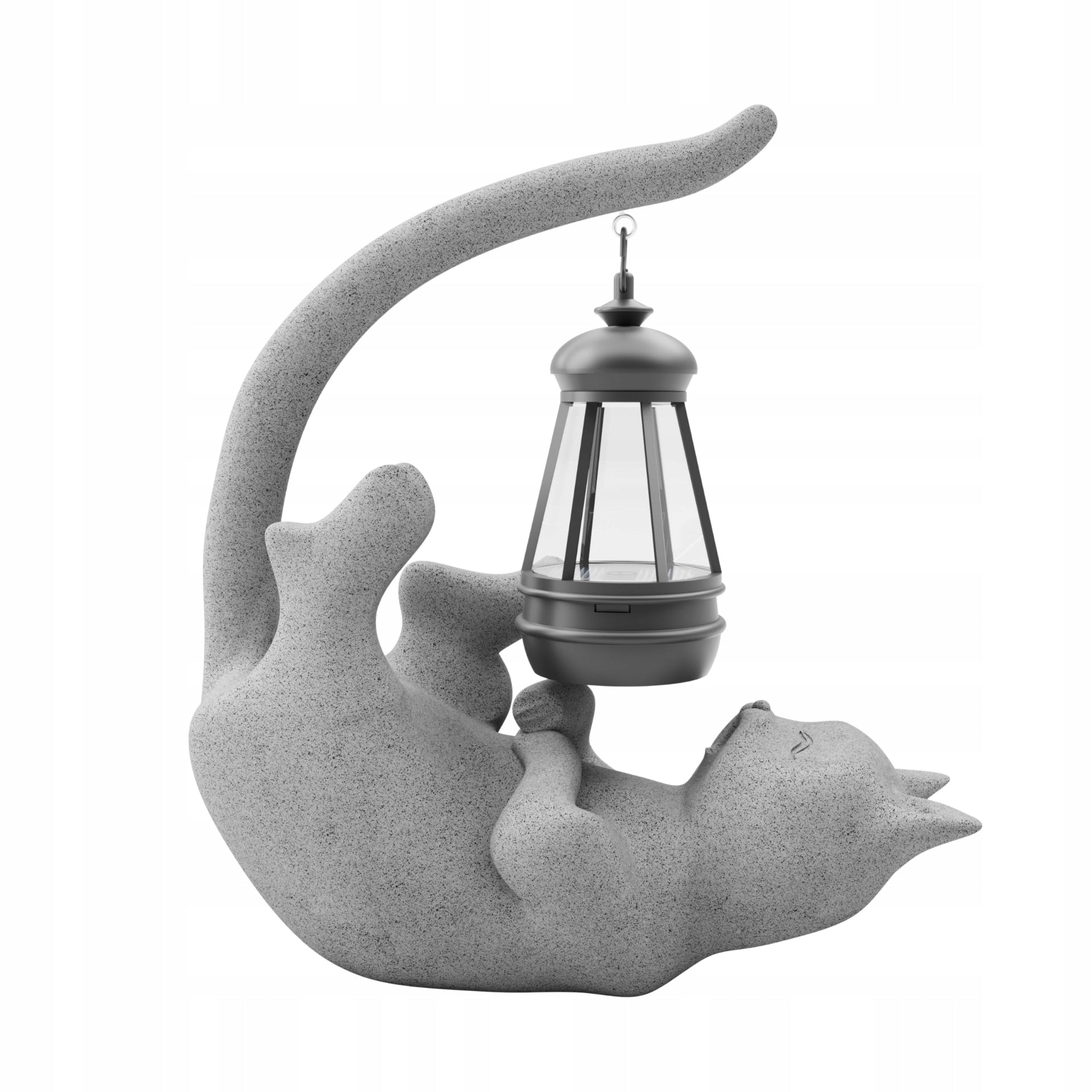 Garden decoration cat with solar lamp LED lantern for terrace balcony 24cm Manufacturer code Dekoracja ogrodowa kot
