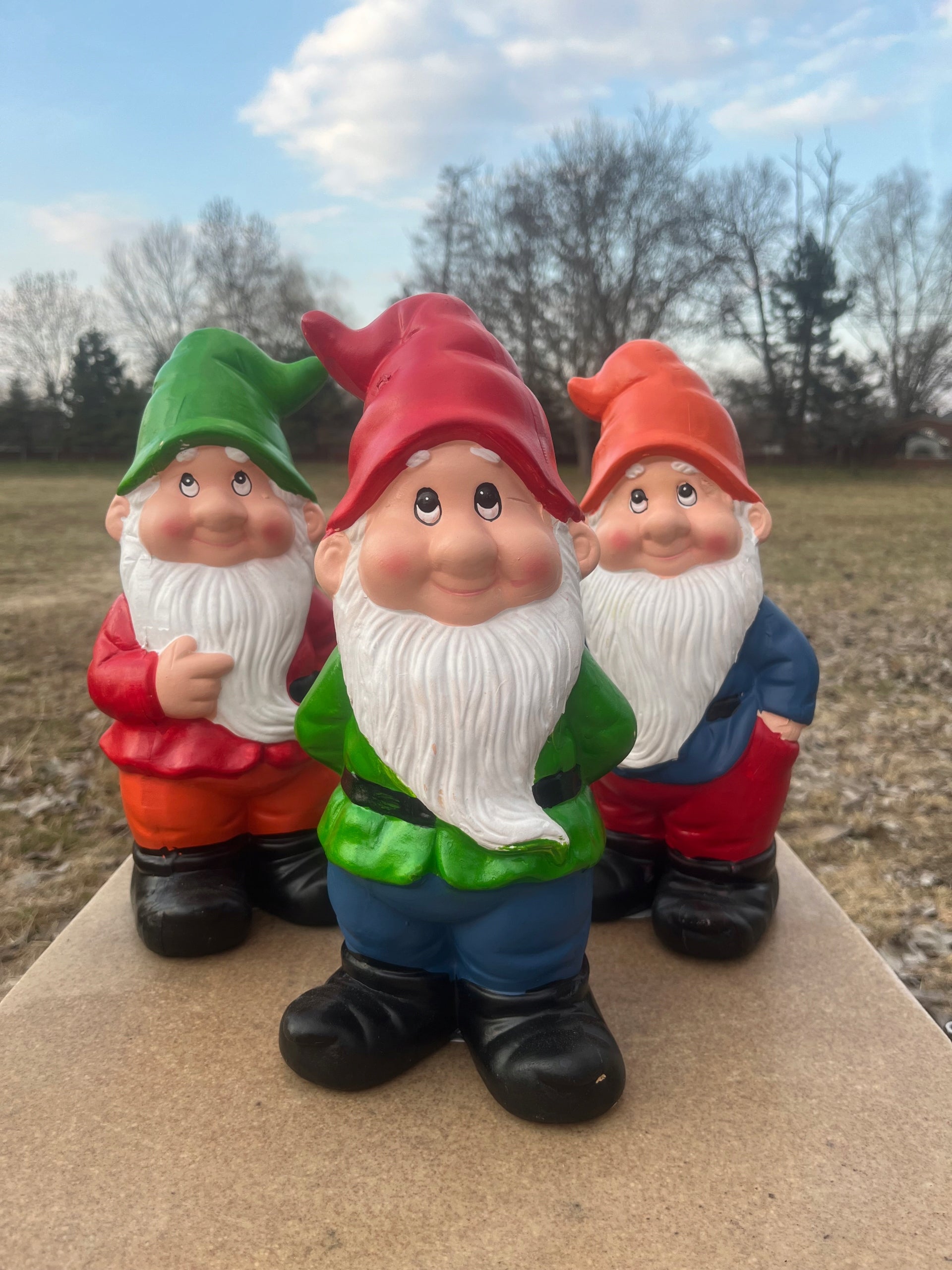 Garden dwarfs figurines 30 cm set of 3 pcs decoration for garden