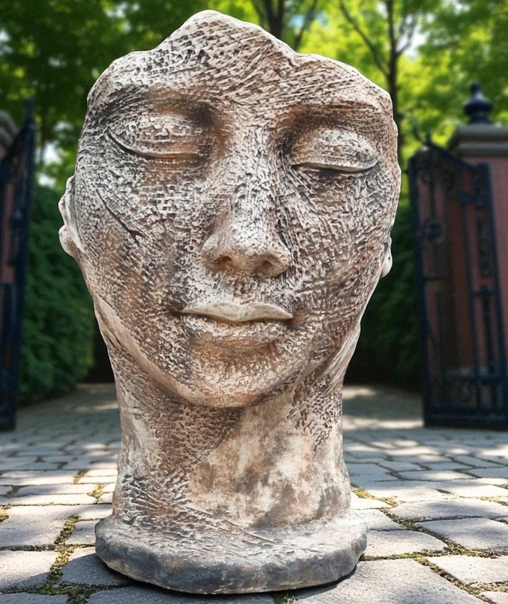 Garden figure Mask woman 120cm from concrete conglomerate AG-BET