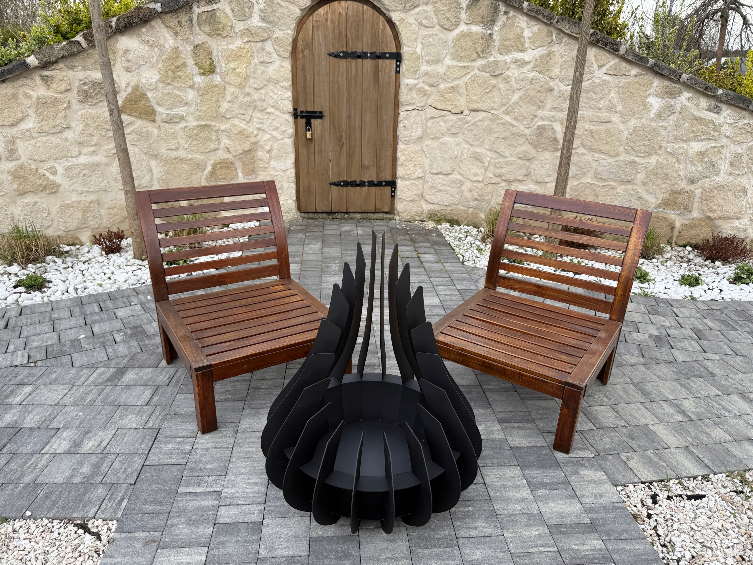 Garden fireplace BURNING TEAR 70cm Sheet 3mm Manufacturer Packaging status original