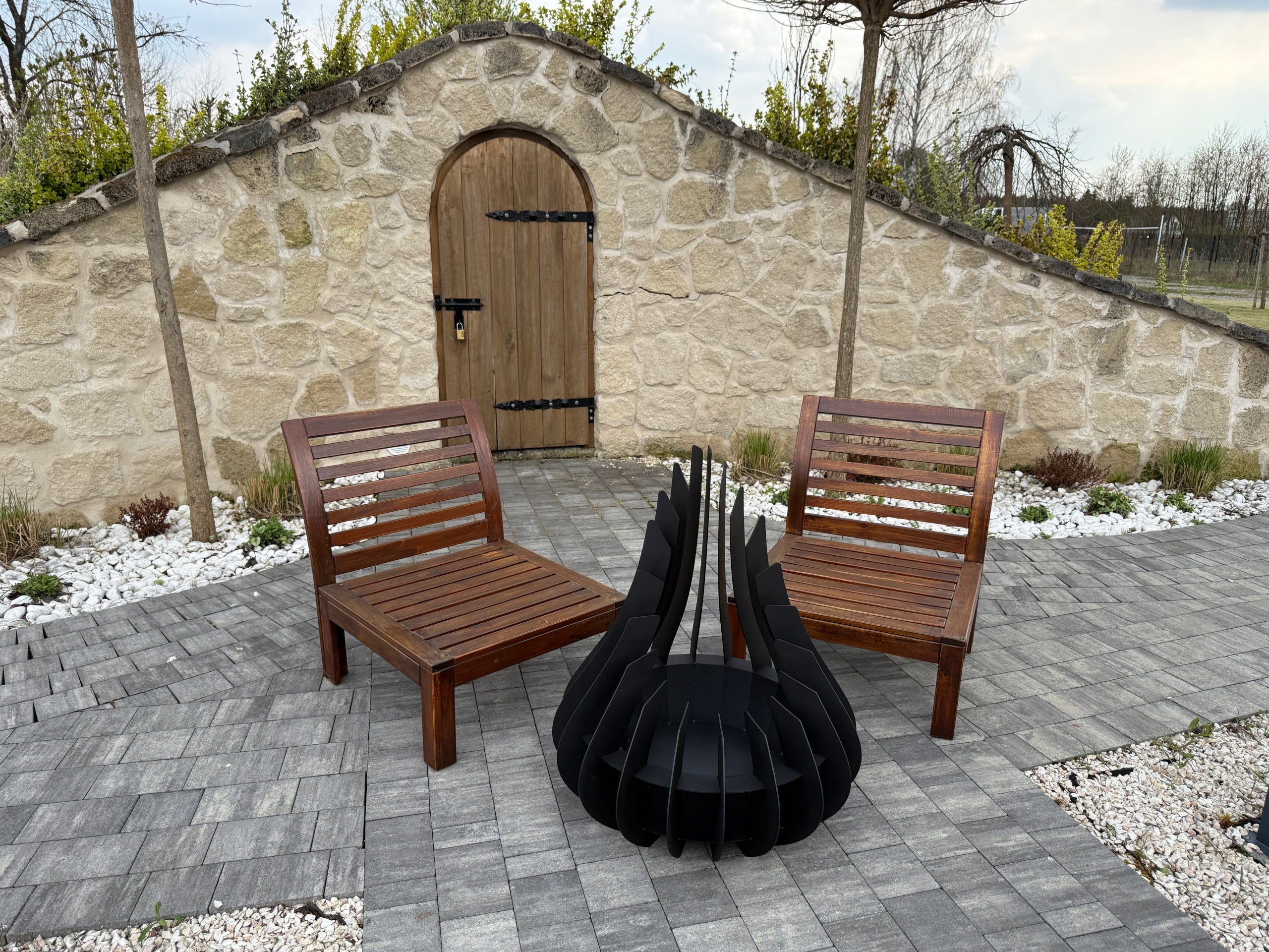 Garden fireplace BURNING TEAR 70cm Sheet 3mm Manufacturer Weight 35 kg