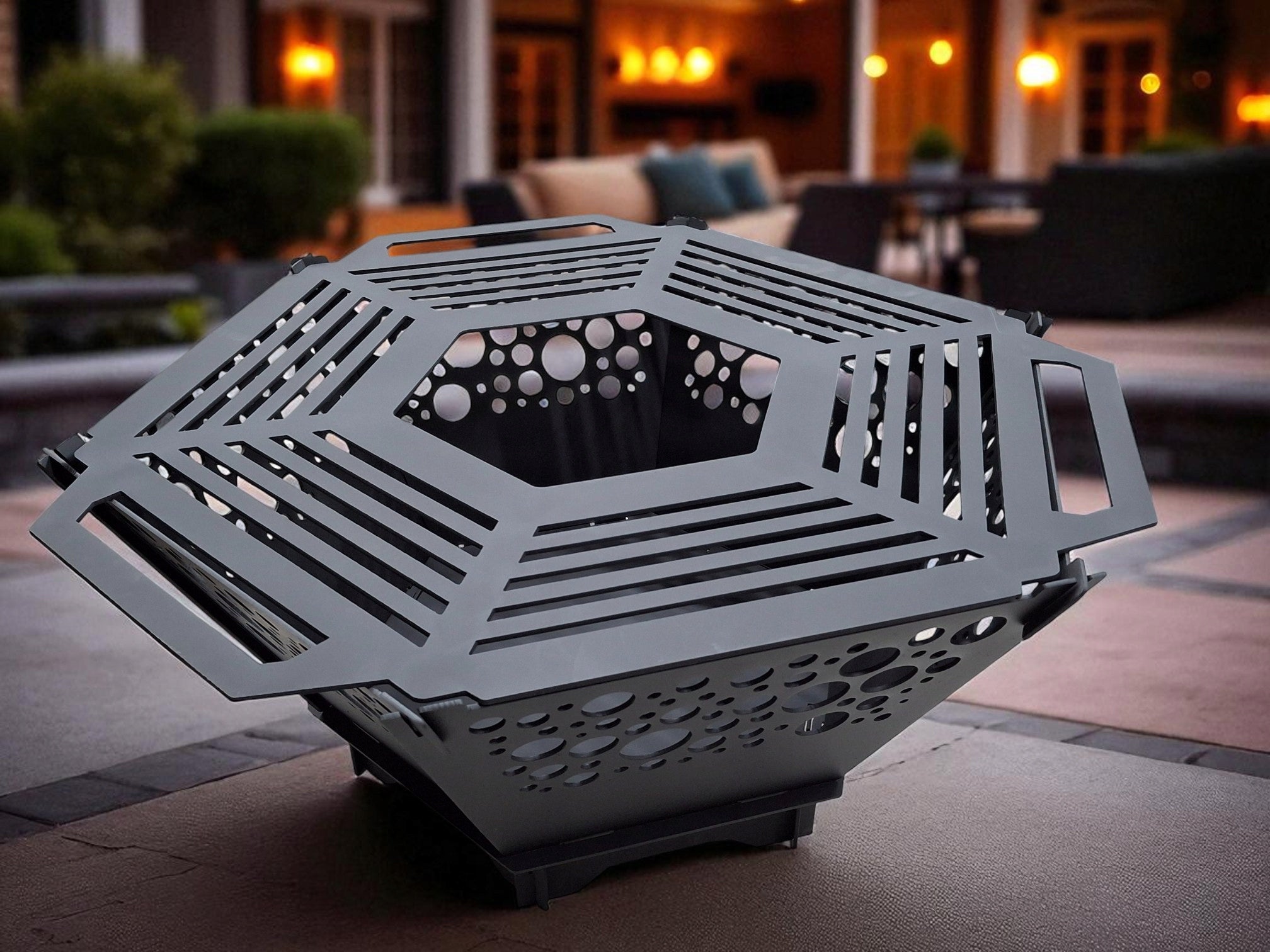 Garden fireplace for cauldron hunting pot 3mm sheet painted KW Manufacturer no brand