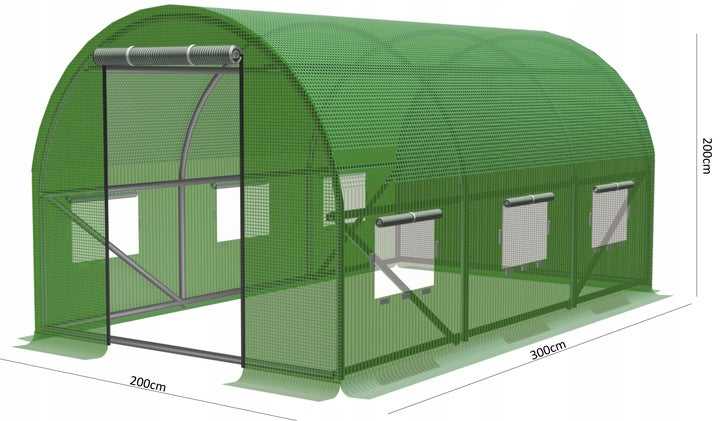 Garden foil TUNNEL for plot 3x2x2m Foil 6m2 GREENHOUSE strong Width 2 m