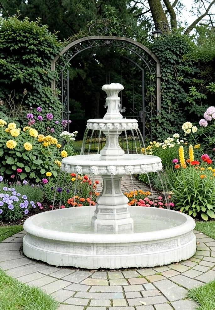 Garden fountain Georgia Pool with Bottom White cement conglomerate figure Manufacturer Ag-Bet