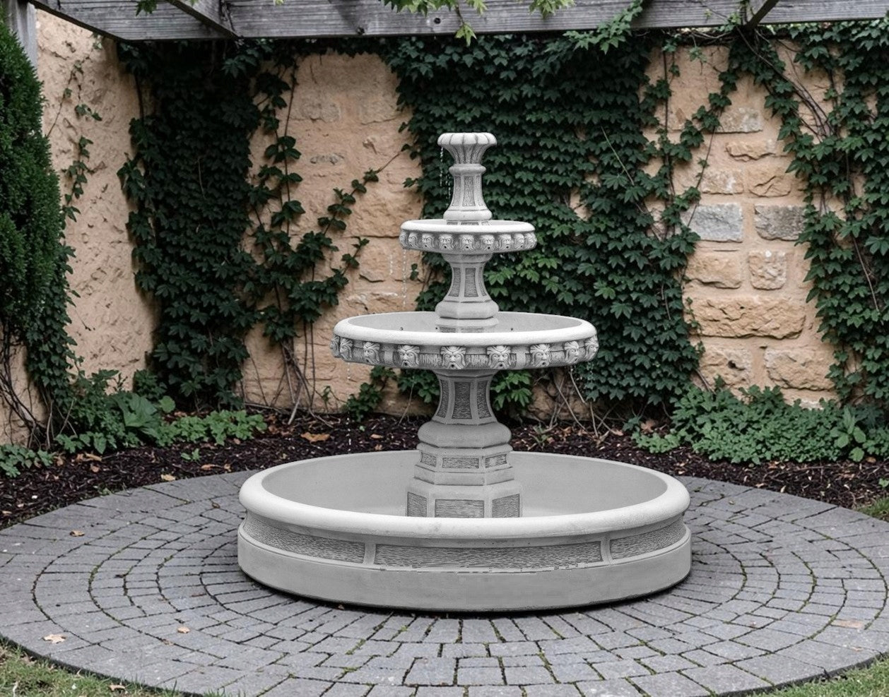 Garden fountain Georgia Pool with Bottom White cement conglomerate figure Type fountain (pump)