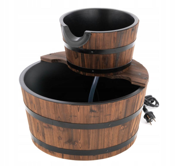 Garden fountain - fountain with two wooden buckets Product weight with unit packaging 0.15 kg