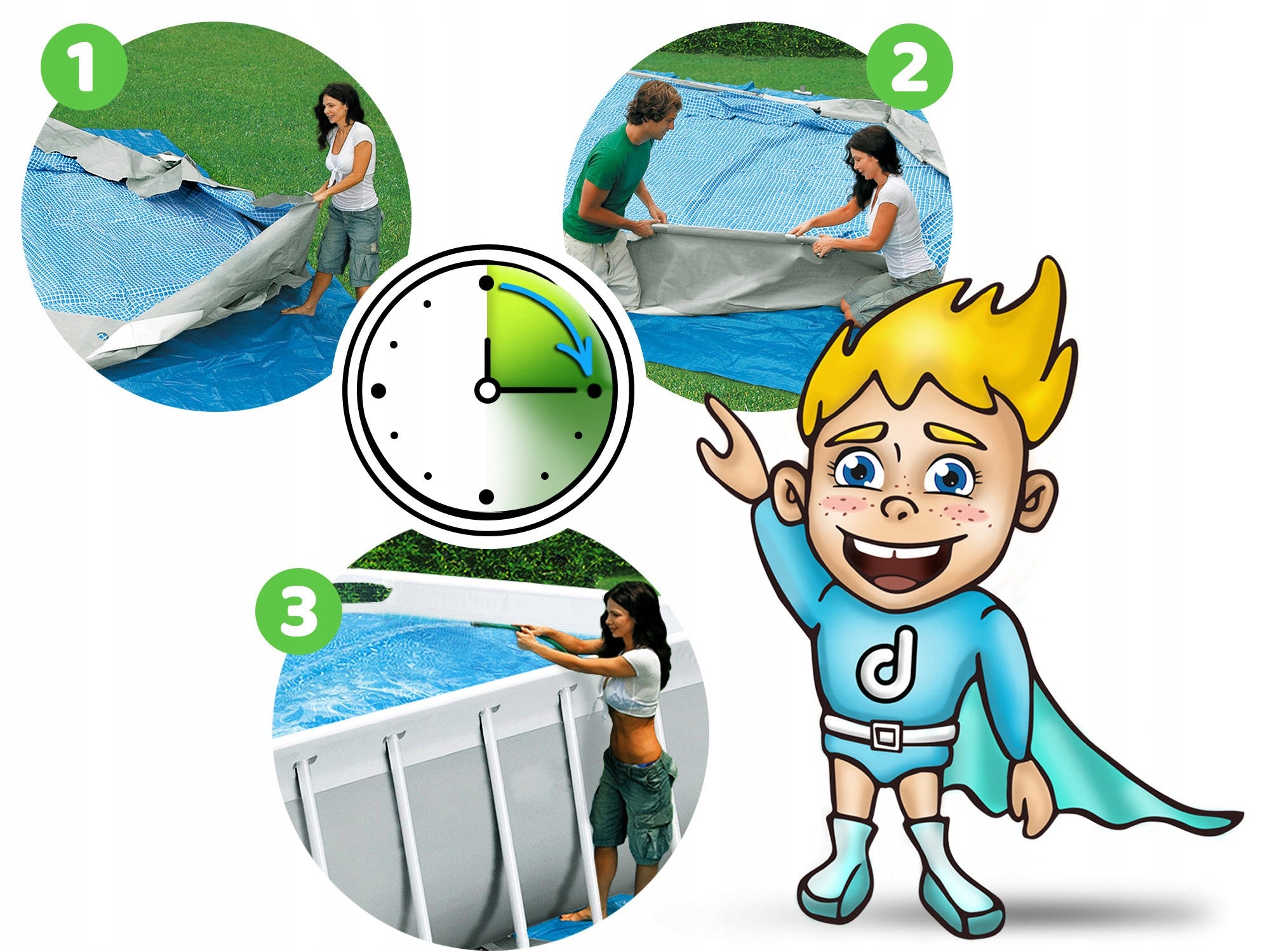 Garden frame pool 412x201cm family Bestway 17in1 full set Length 412 cm