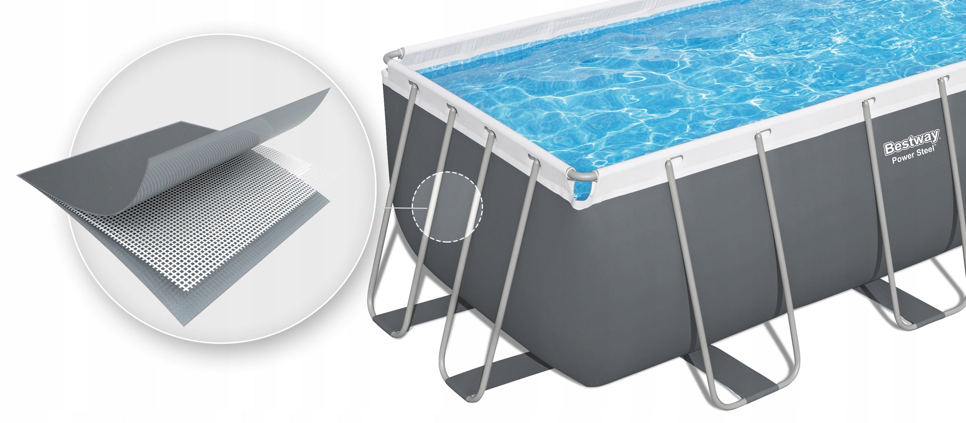 Garden frame pool 412x201cm family Bestway 17in1 full set Series Power Steel