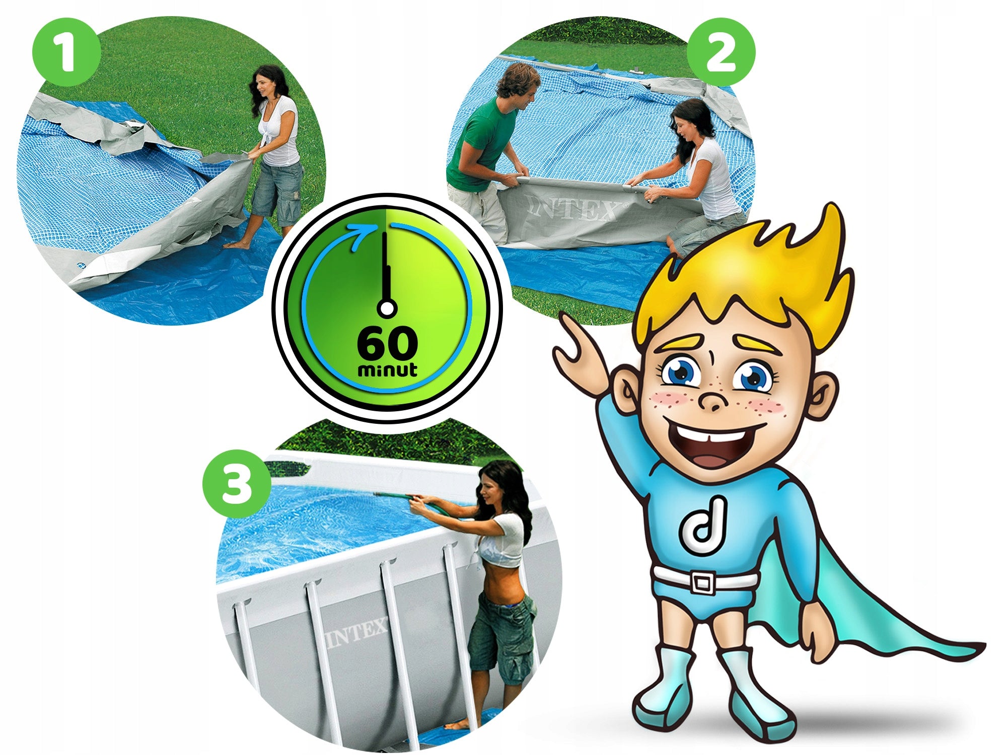 Garden frame pool + ACCESSORIES 18w1 488x244 INTEX 26792 model 2026 Series Prism Frame