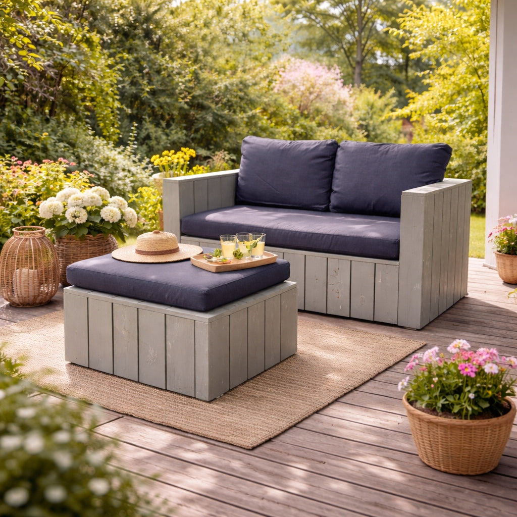 Garden furniture 2-seater sofa PROVENCE with cushions terrace garden balcony Manufacturer no brand