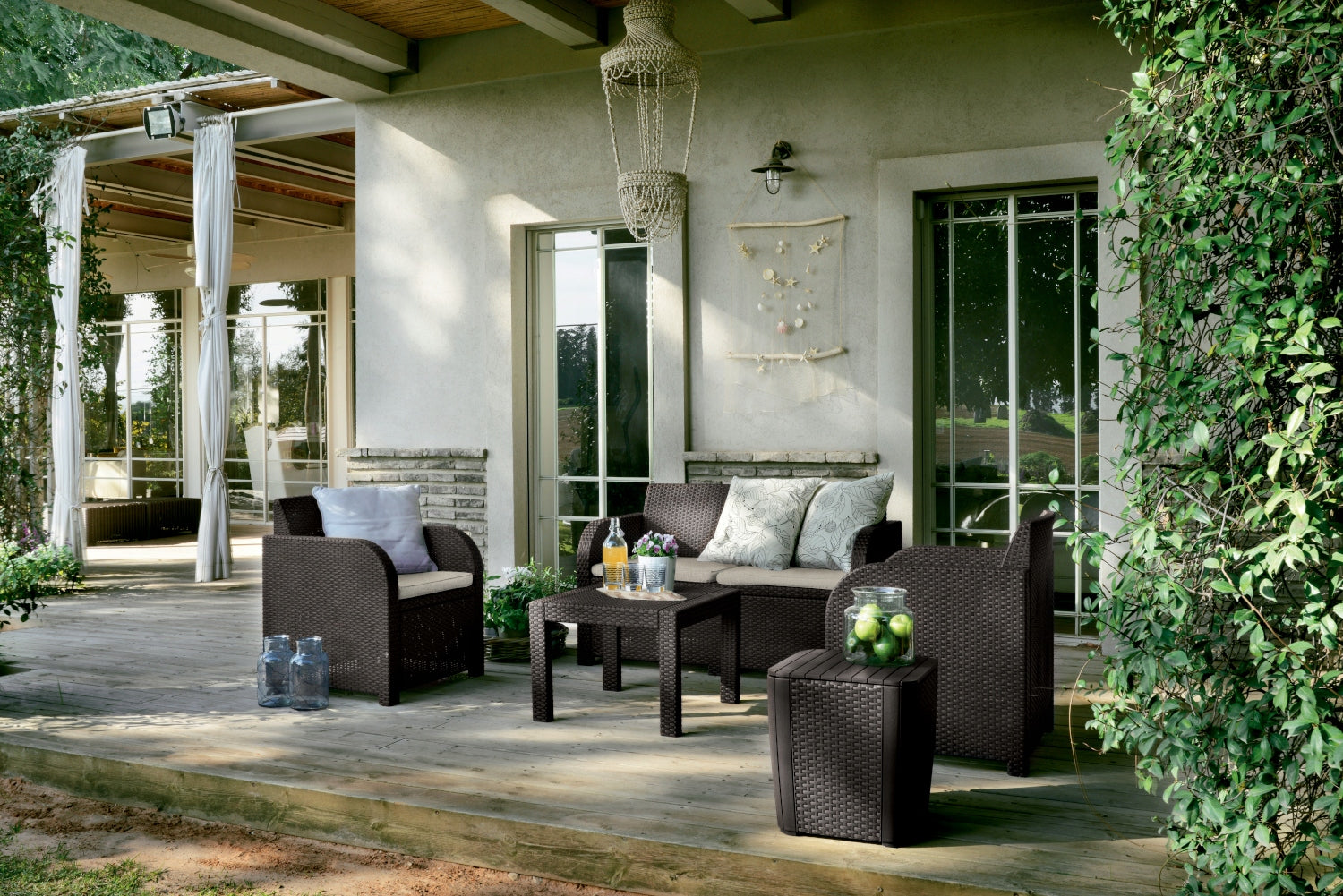 Garden furniture Set Terrace set Balcony Leisure GEORGIA 4os brown Manufacturer code Zestaw mebli ogrodowych KETER