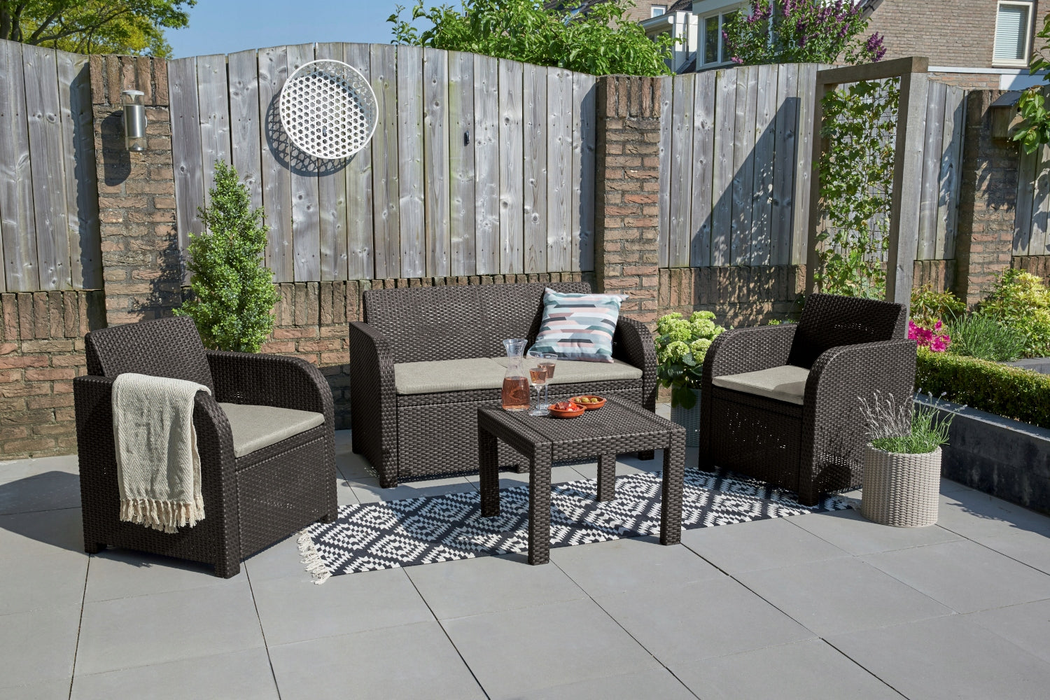 Garden furniture Set Terrace set Balcony Leisure GEORGIA 4os brown Packaging status original