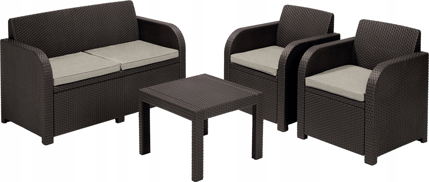 Garden furniture Set Terrace set Balcony Leisure GEORGIA 4os brown