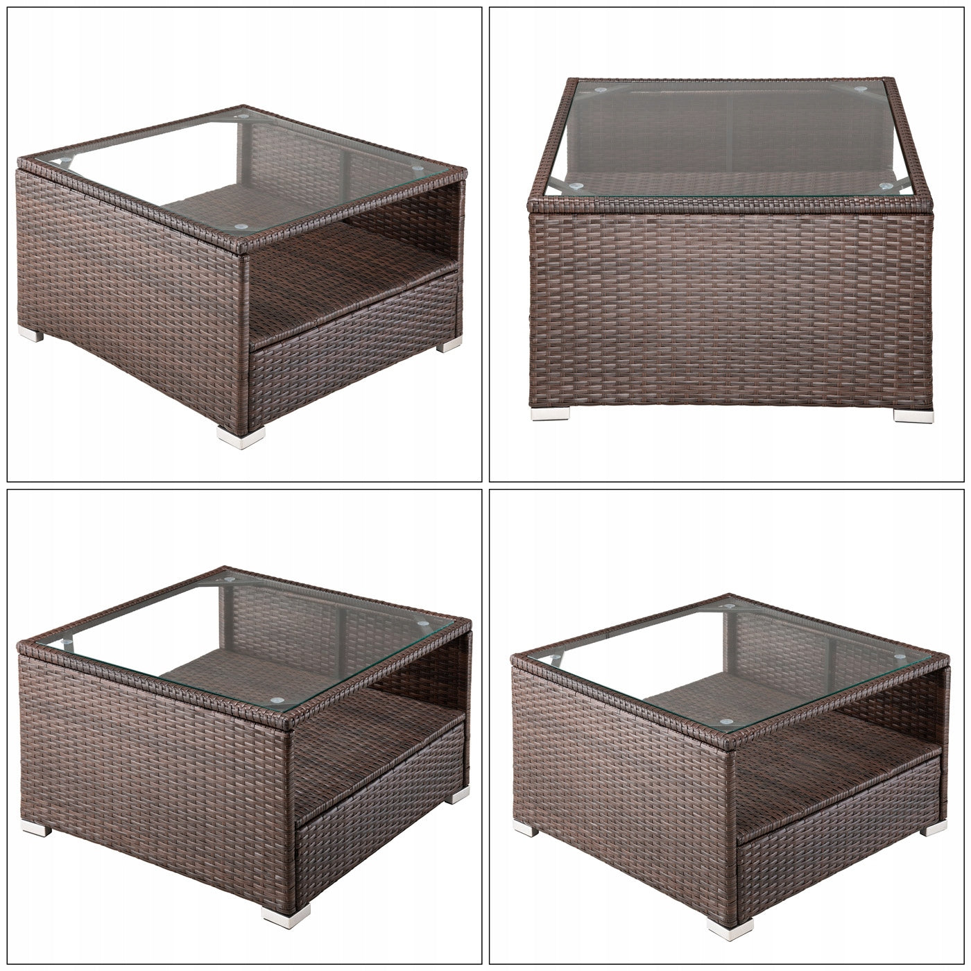 Garden furniture corner set rattan furniture for terrace pillows pouf 16 el. For couch set