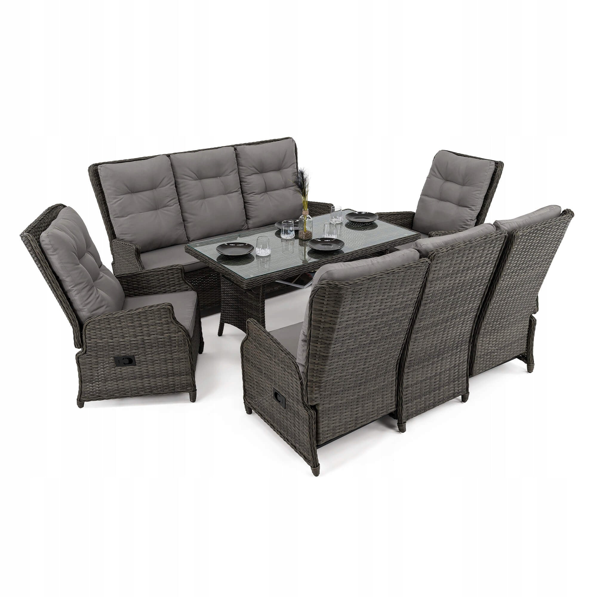 Garden furniture rattan ALICANTE BIG grey cushions grey Manufacturer EMWOmeble