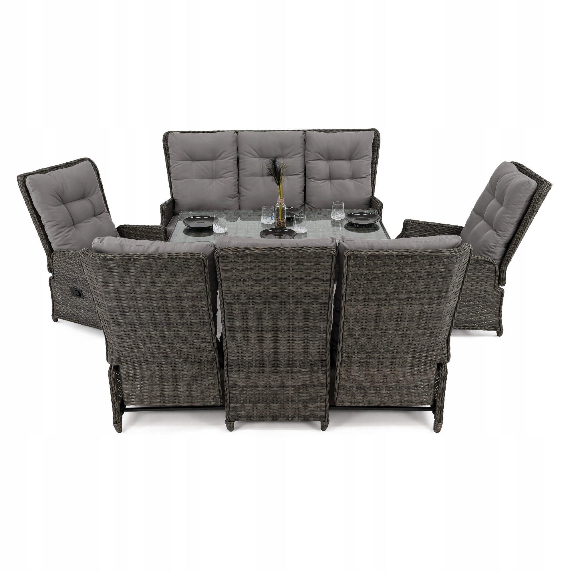 Garden furniture rattan ALICANTE BIG grey cushions grey Manufacturer code ALICANTESZSZ