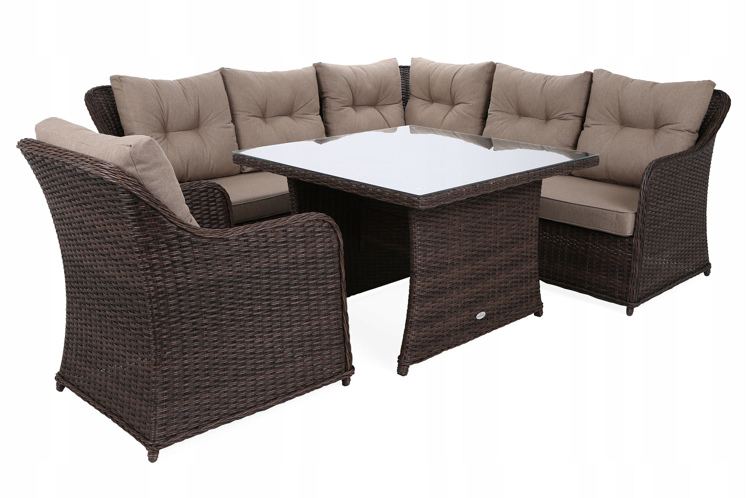 Garden furniture rattan corner set Bergamo Brown Mat/Brown Melange Packaging status original