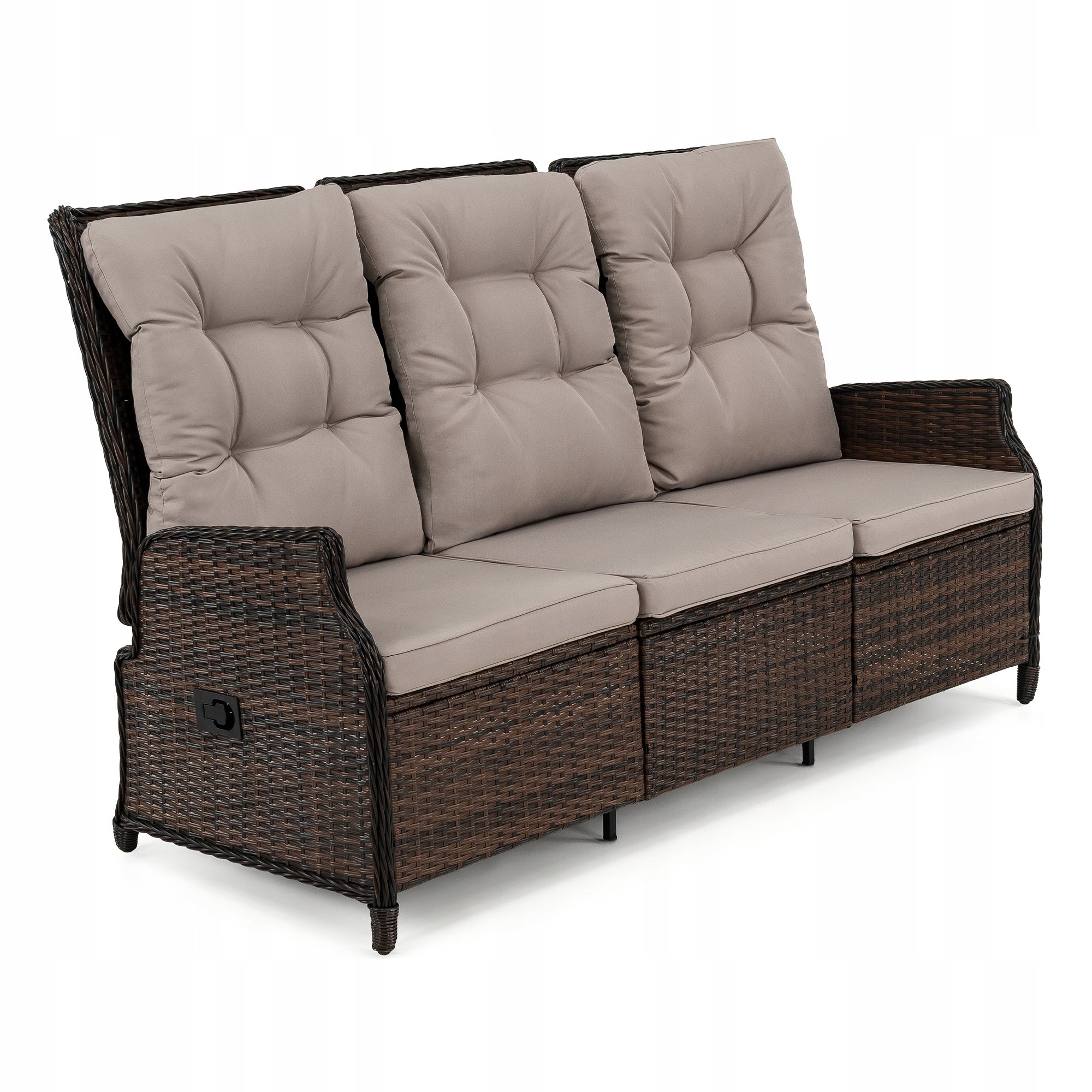 Garden furniture set ALICANTE technoratan brown cushions adjustment Color brown