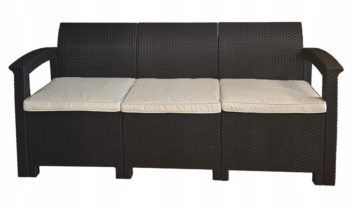 Garden furniture set Aura Bronze 5 person sofa two armchairs table garden Color brown