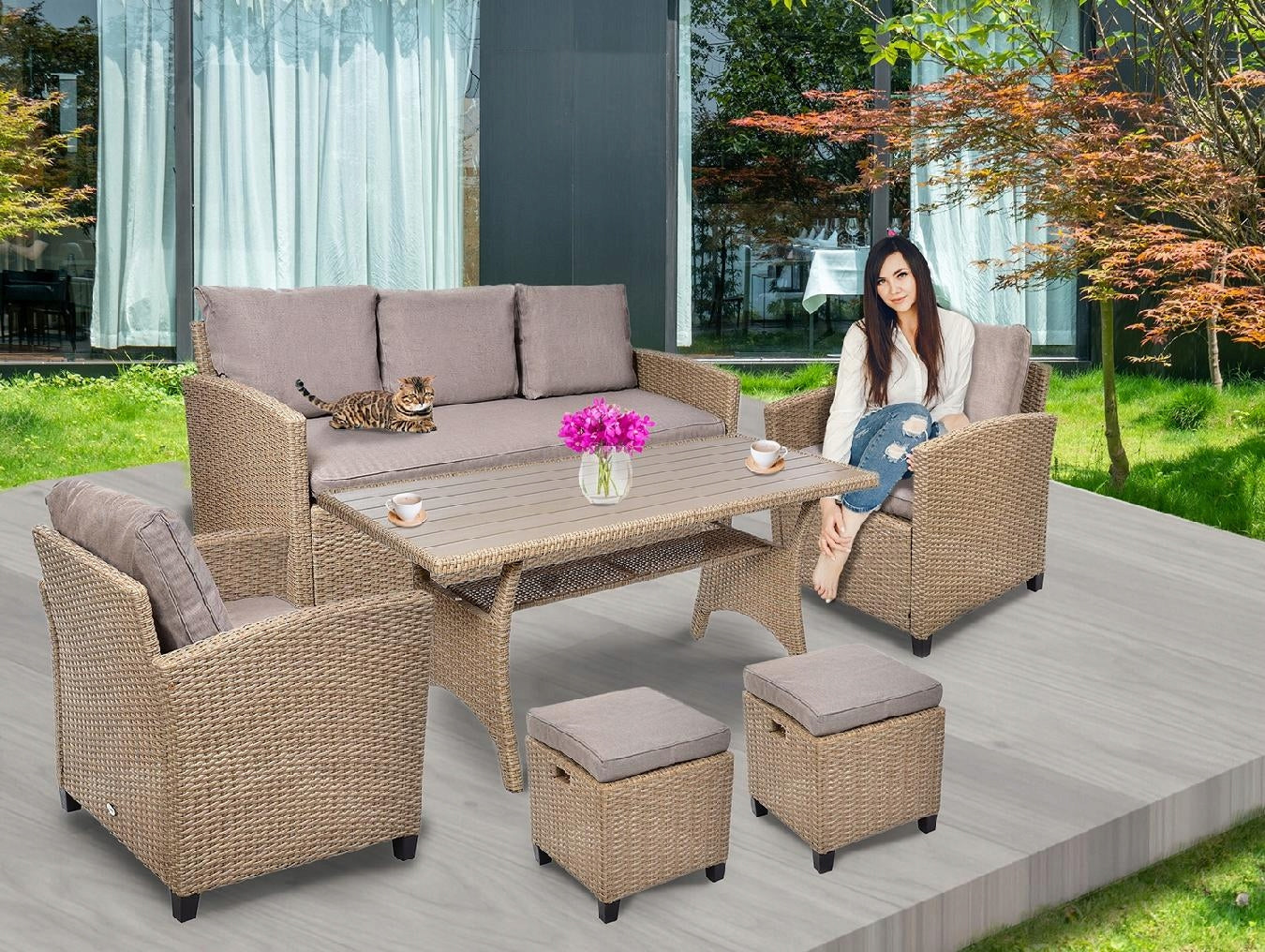 Garden furniture set TECHNORATTAN table sofa armchair seating set Manufacturer Jumi