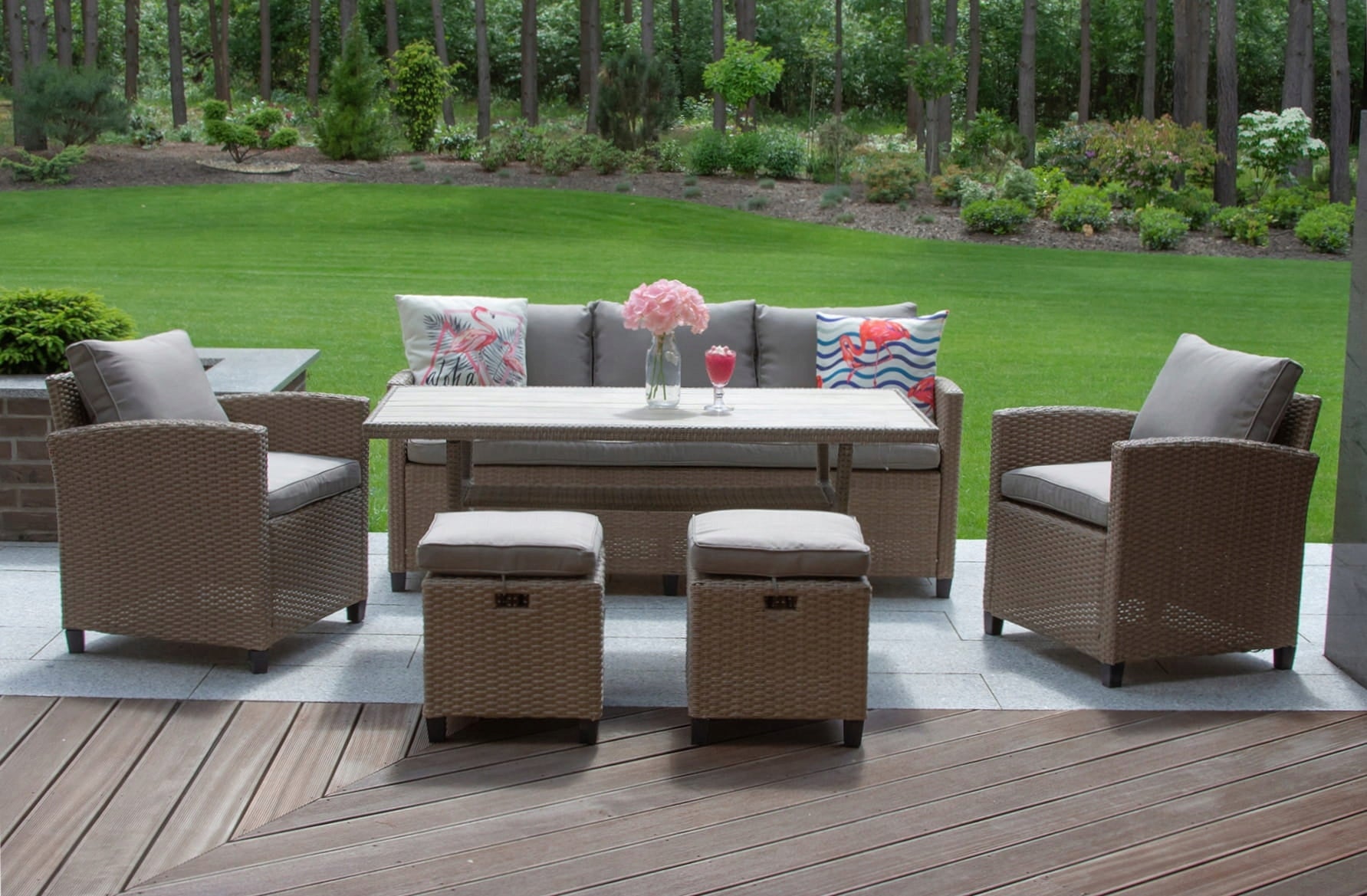 Garden furniture set TECHNORATTAN table sofa armchair seating set Manufacturer code zestaw komplet ogród