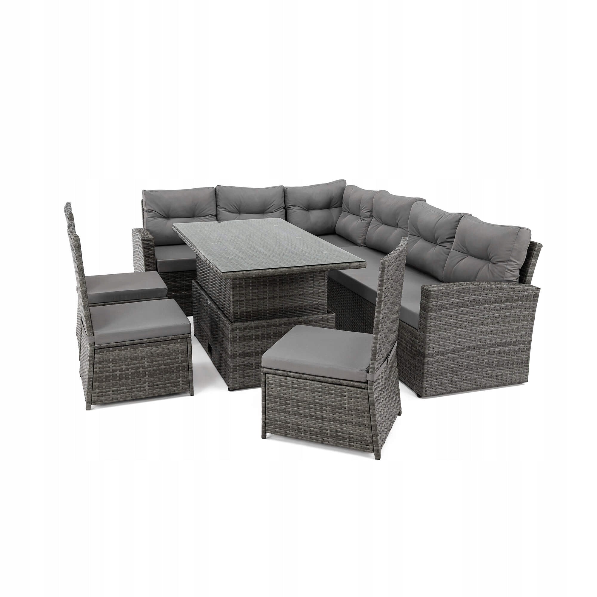 Garden furniture set TOKYO rattan grey cushions grey EAN (GTIN) 5905388204741