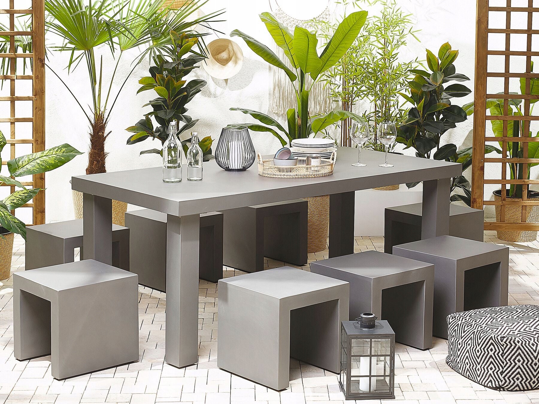 Garden furniture set concrete 6 person grey 7 el. Manufacturer code 4251682242189