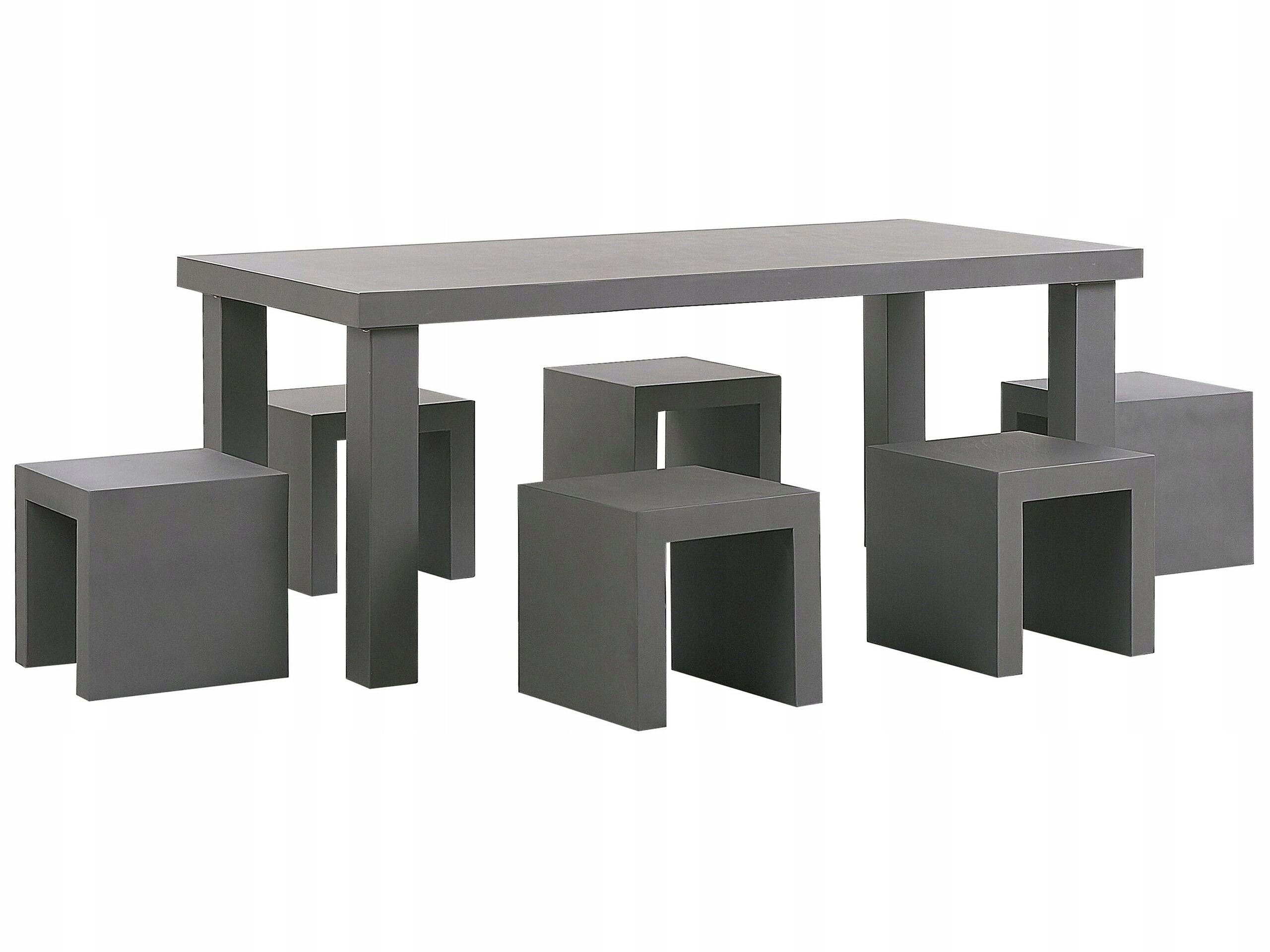 Garden furniture set concrete 6 person grey 7 el.