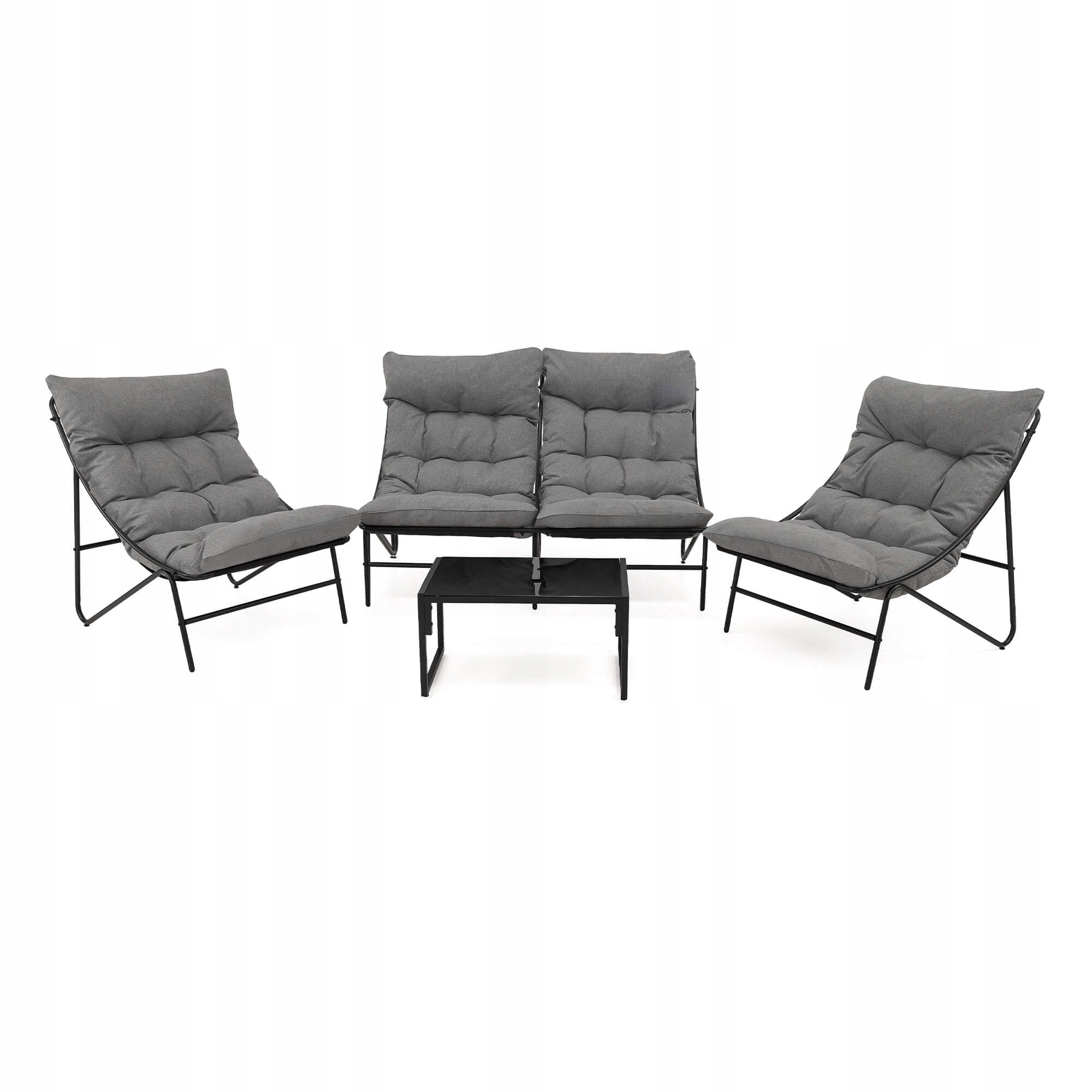 Garden furniture set for 4 people SA2006 black cushions grey Manufacturer EMWOmeble