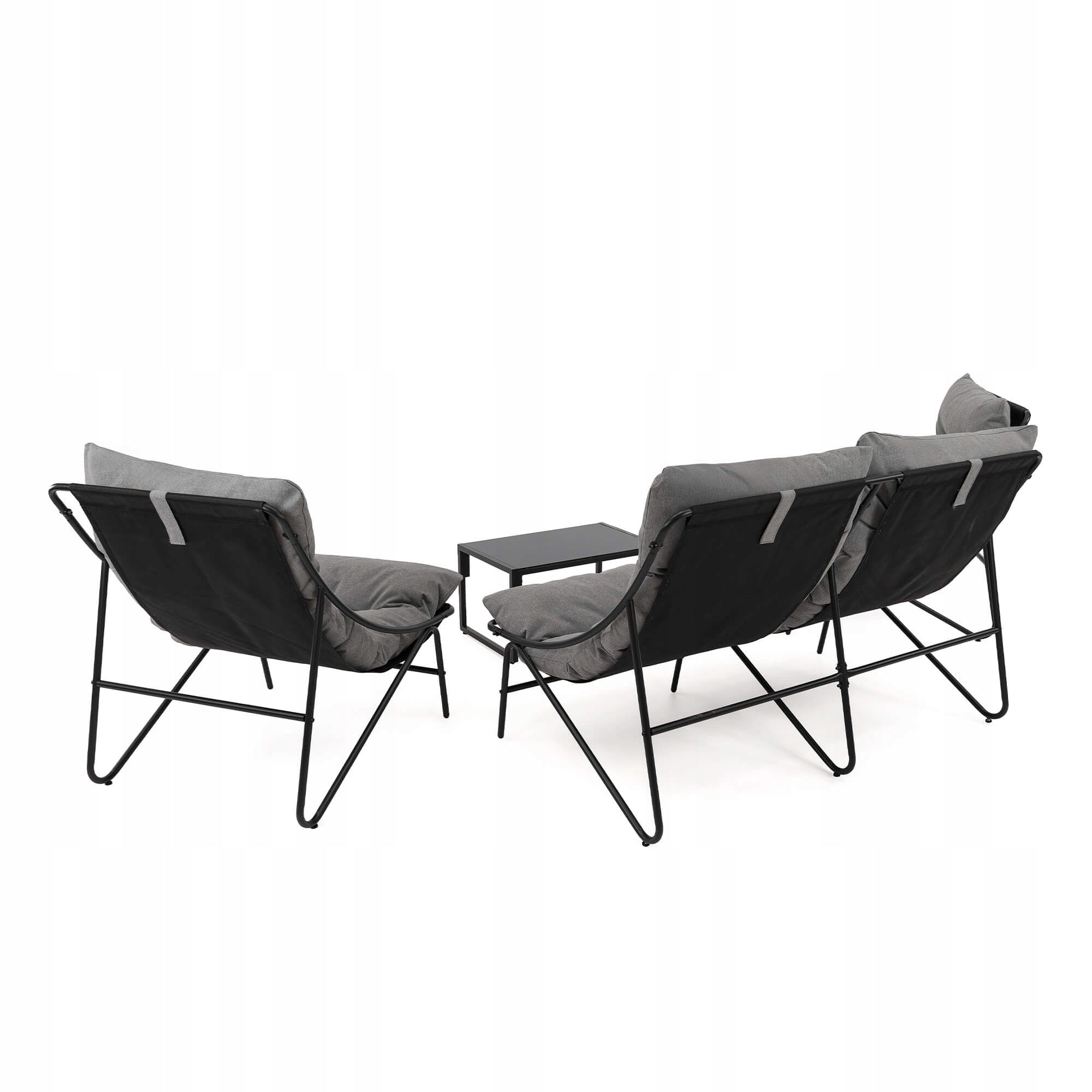 Garden furniture set for 4 people SA2006 black cushions grey Number of items in the set 4
