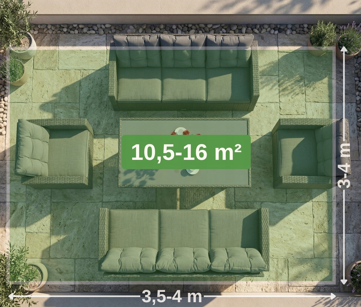 Garden furniture set for 8 people Topiano Grande anthracite rattan Manufacturer code zestaw mebli ogrodowych 32828