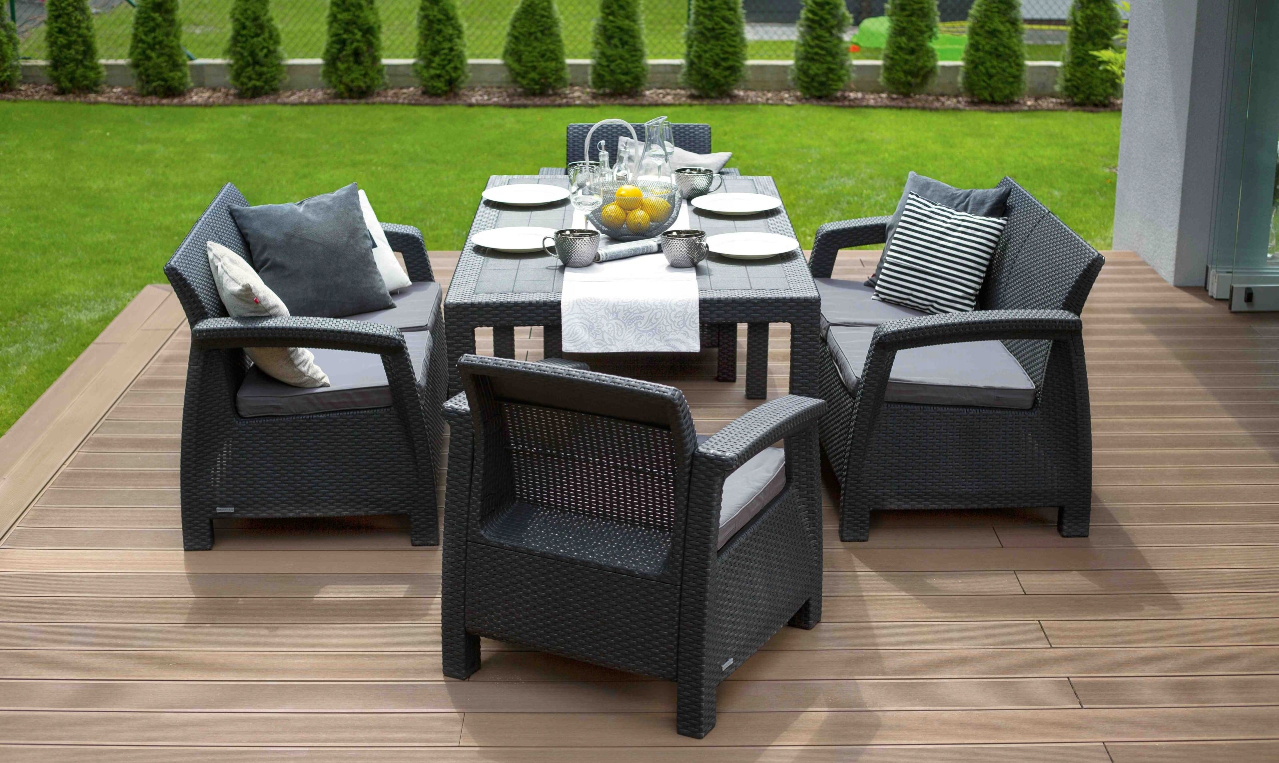 Garden furniture set for Terrace CORFU FIESTA graphite with Cushions Packaging status original